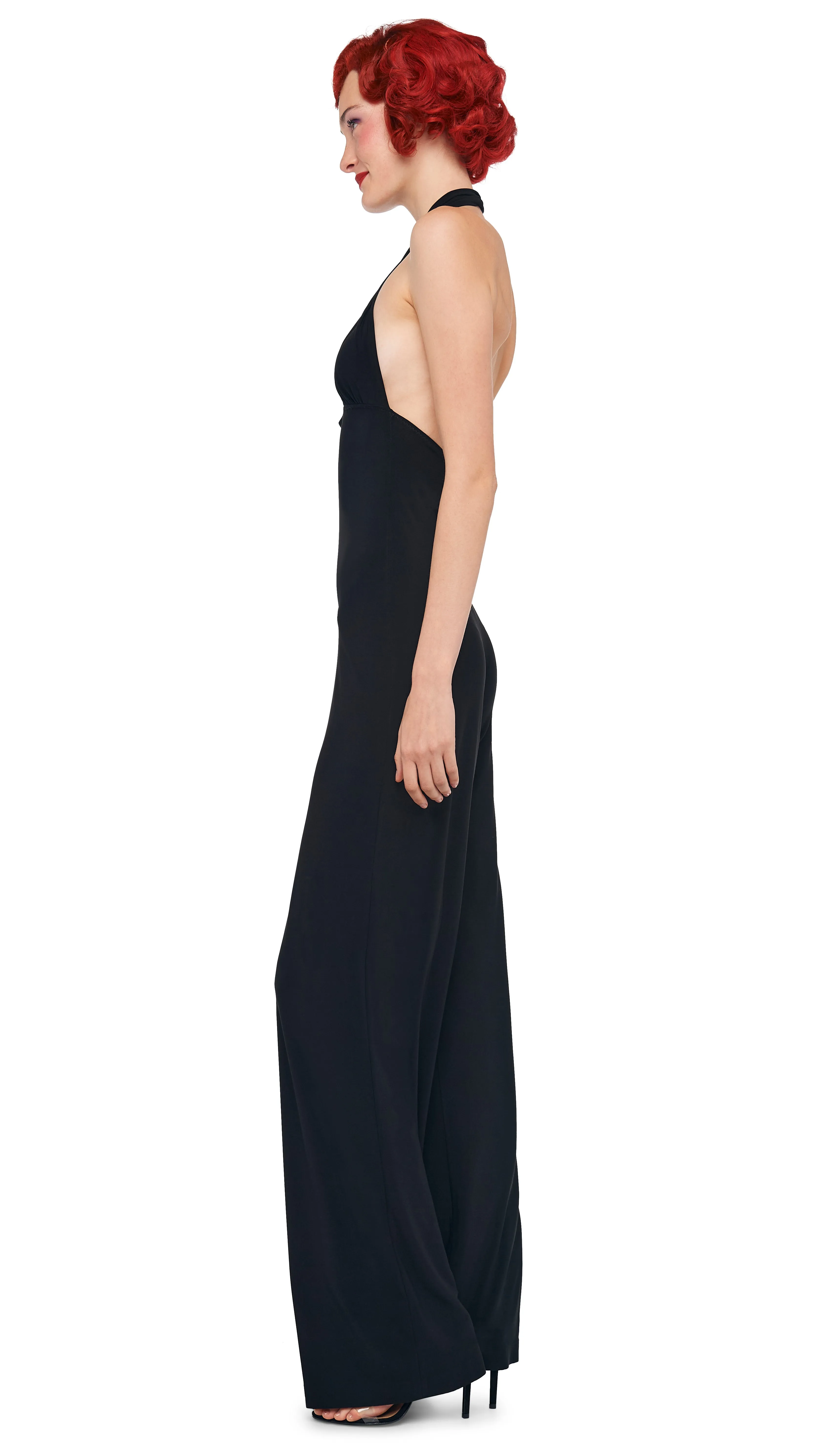 CROSS HALTER STRAIGHT LEG JUMPSUIT sold by Norma Kamali product image thumbnail 2
