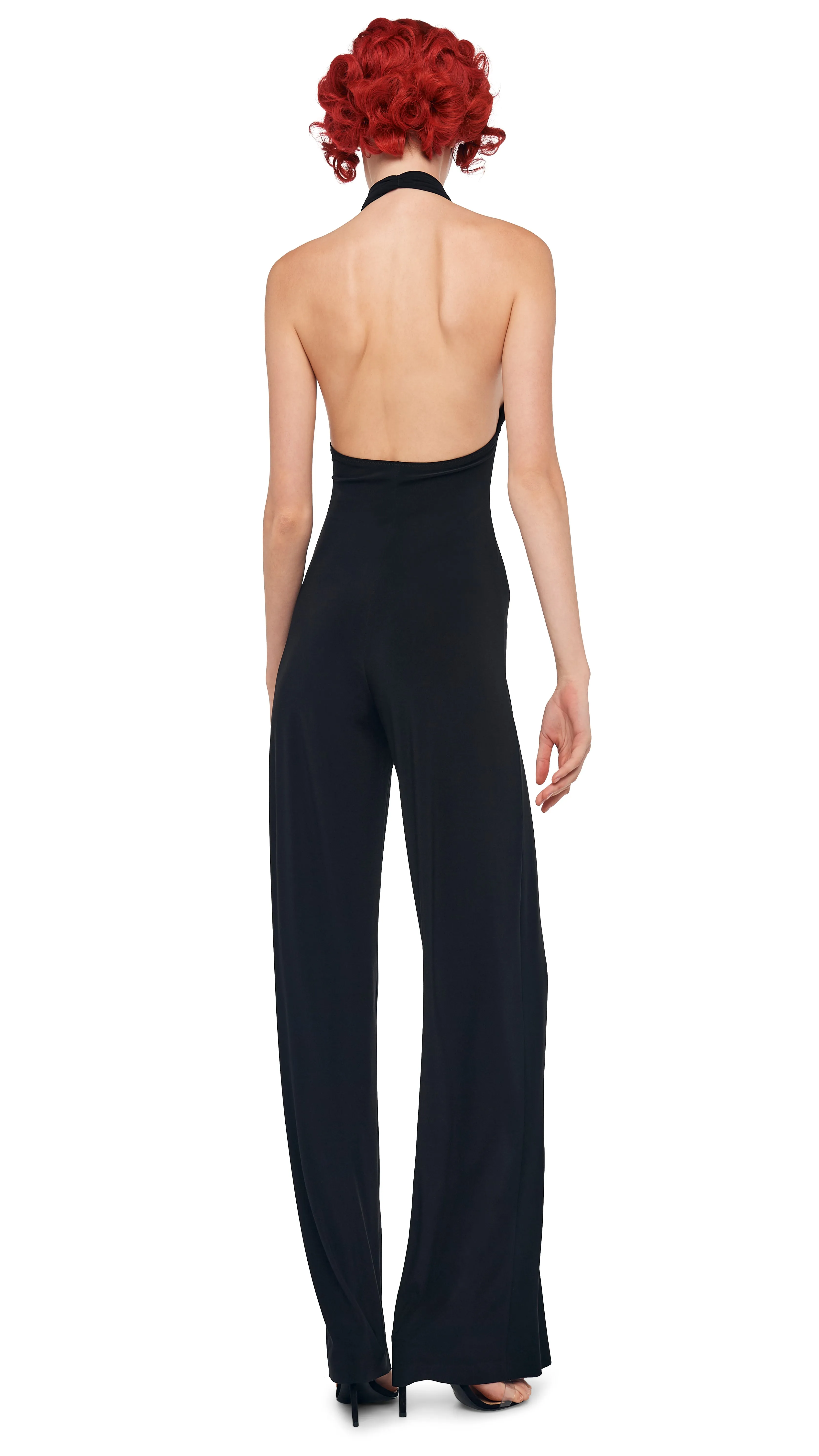CROSS HALTER STRAIGHT LEG JUMPSUIT sold by Norma Kamali product image thumbnail 3