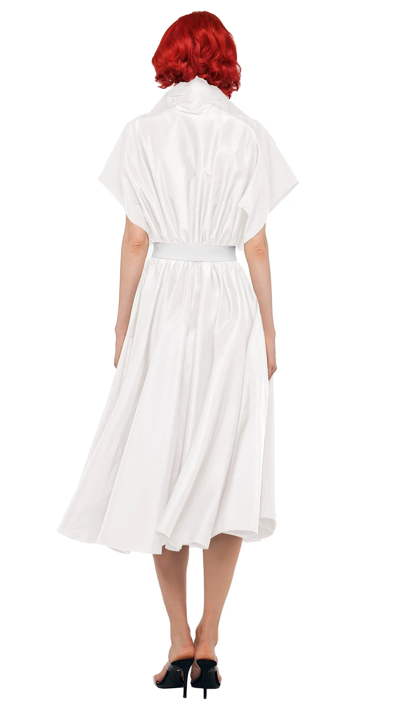 SUPER OS SLEEVELESS BF NK SHIRT FLARED DRESS sold by Norma Kamali product image thumbnail 2