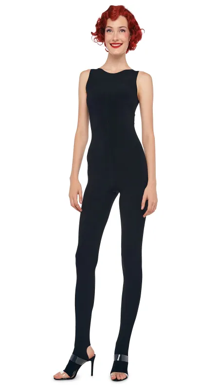 SLEEVELESS X CATSUIT W/ FOOTIE sold by Norma Kamali