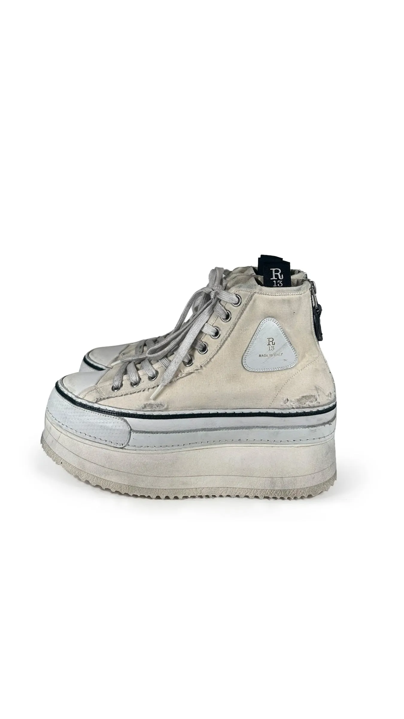 R13 COURTNEY DISTRESSED PLATFORM SNEAKER sold by Norma Kamali product image thumbnail 3