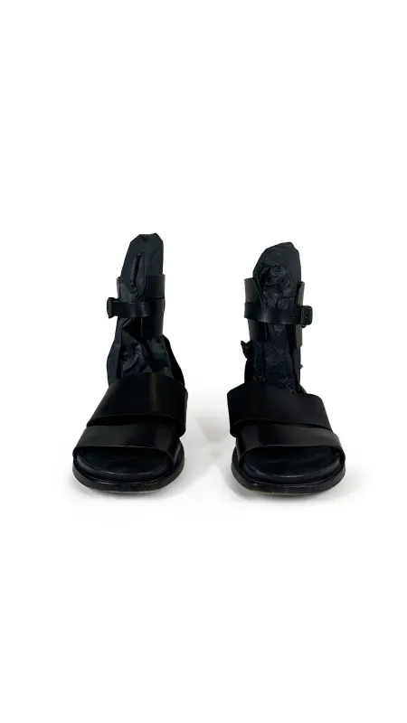ANN DEMEULEMEESTER LEATHER GLADIATOR SANDALS sold by Norma Kamali