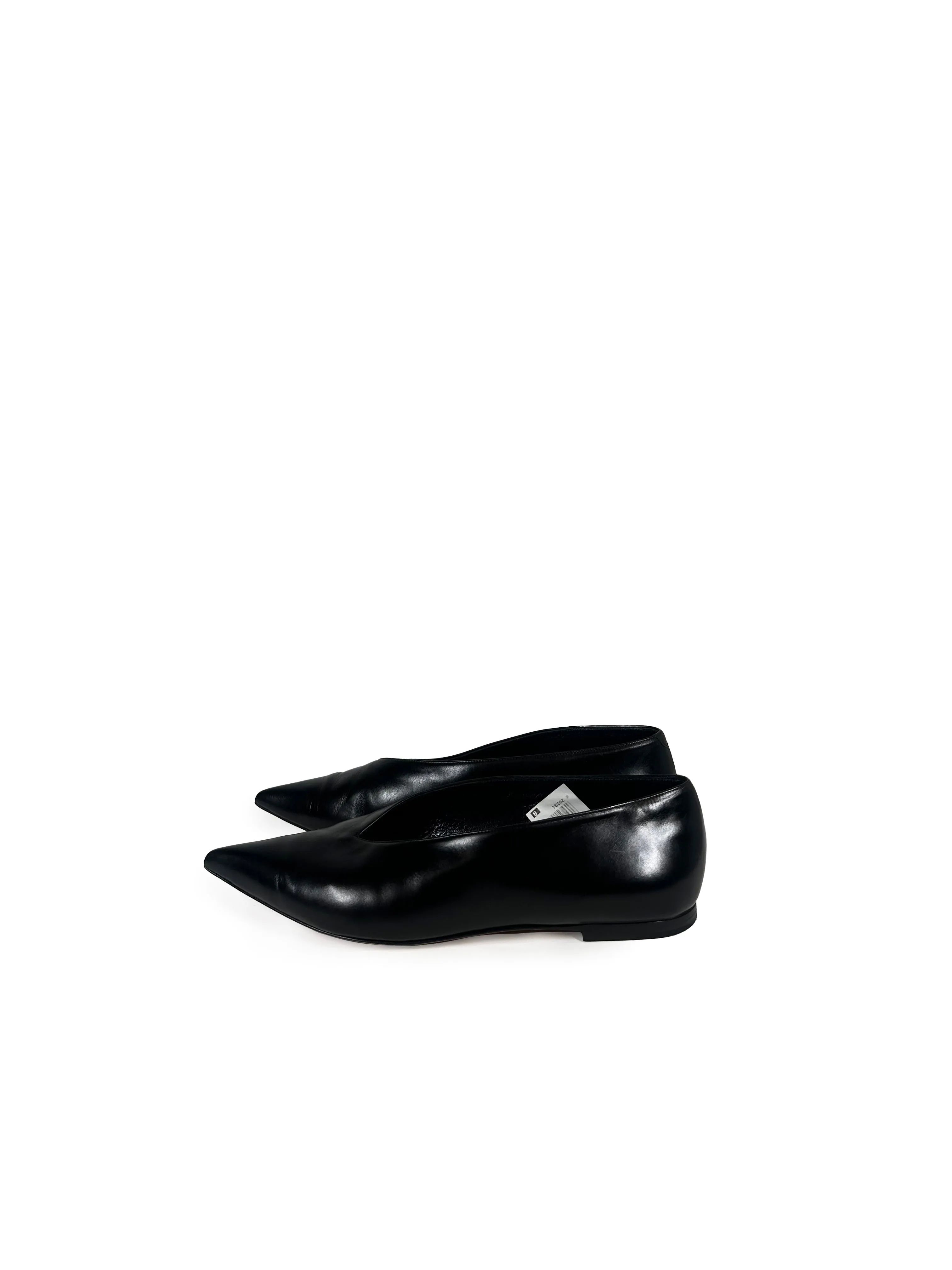 CELINE BLACK LEATHER V NECK BALLET FLATS sold by Norma Kamali product image thumbnail 2