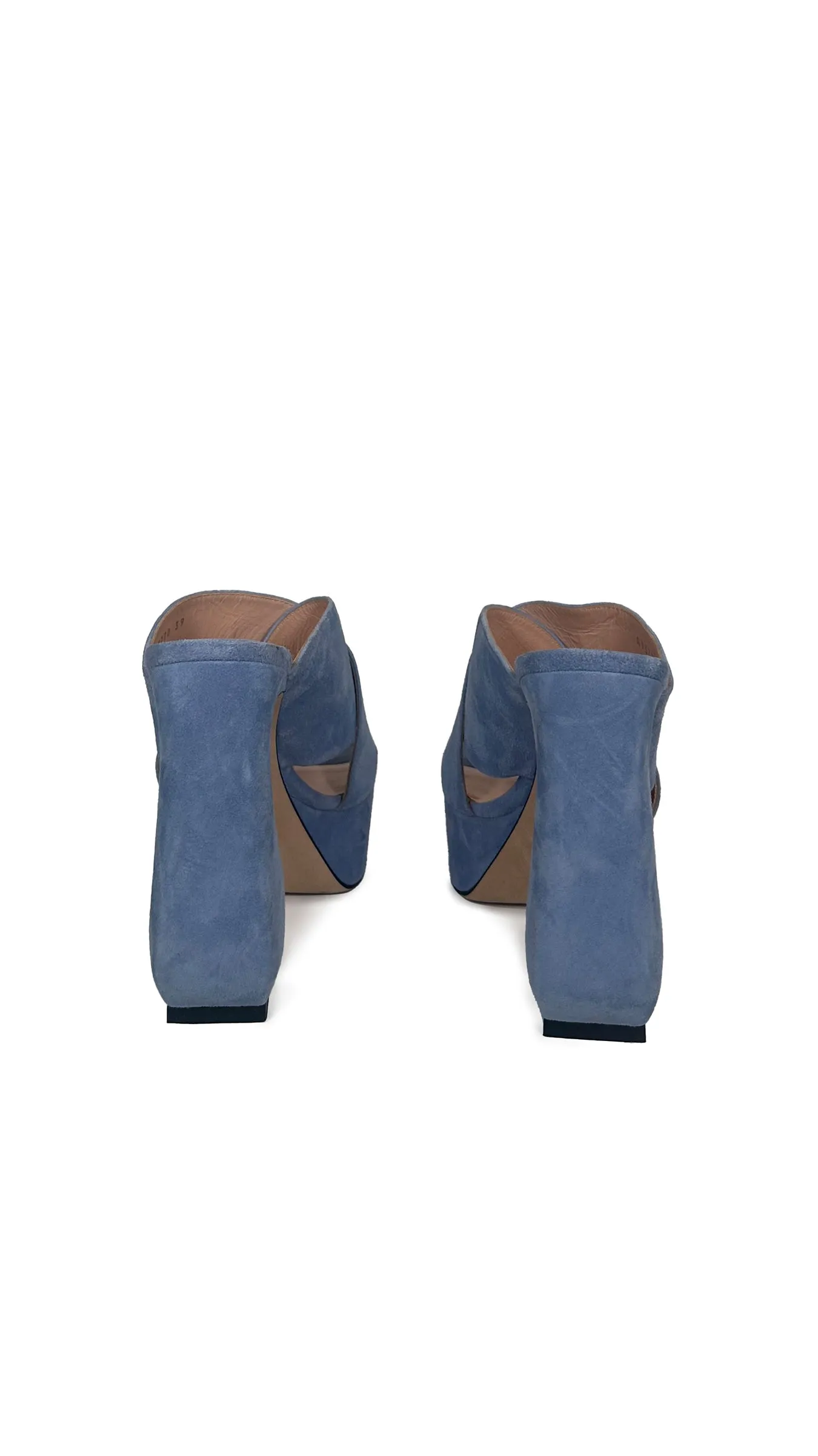 SI ROSSI SUEDE SLIP ON OPEN TOE PLATFORM SANDAL sold by Norma Kamali product image thumbnail 3