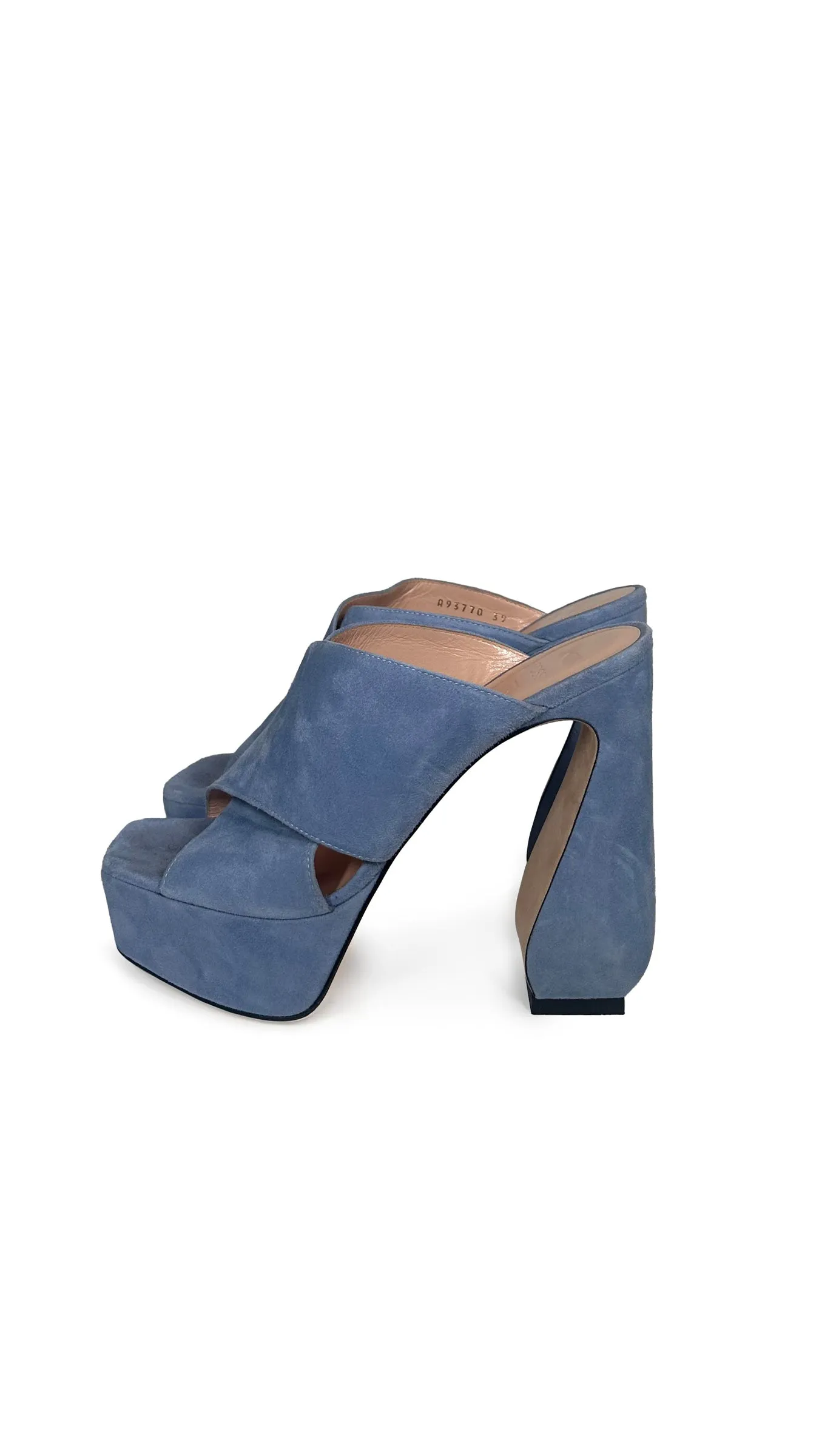 SI ROSSI SUEDE SLIP ON OPEN TOE PLATFORM SANDAL sold by Norma Kamali product image thumbnail 2