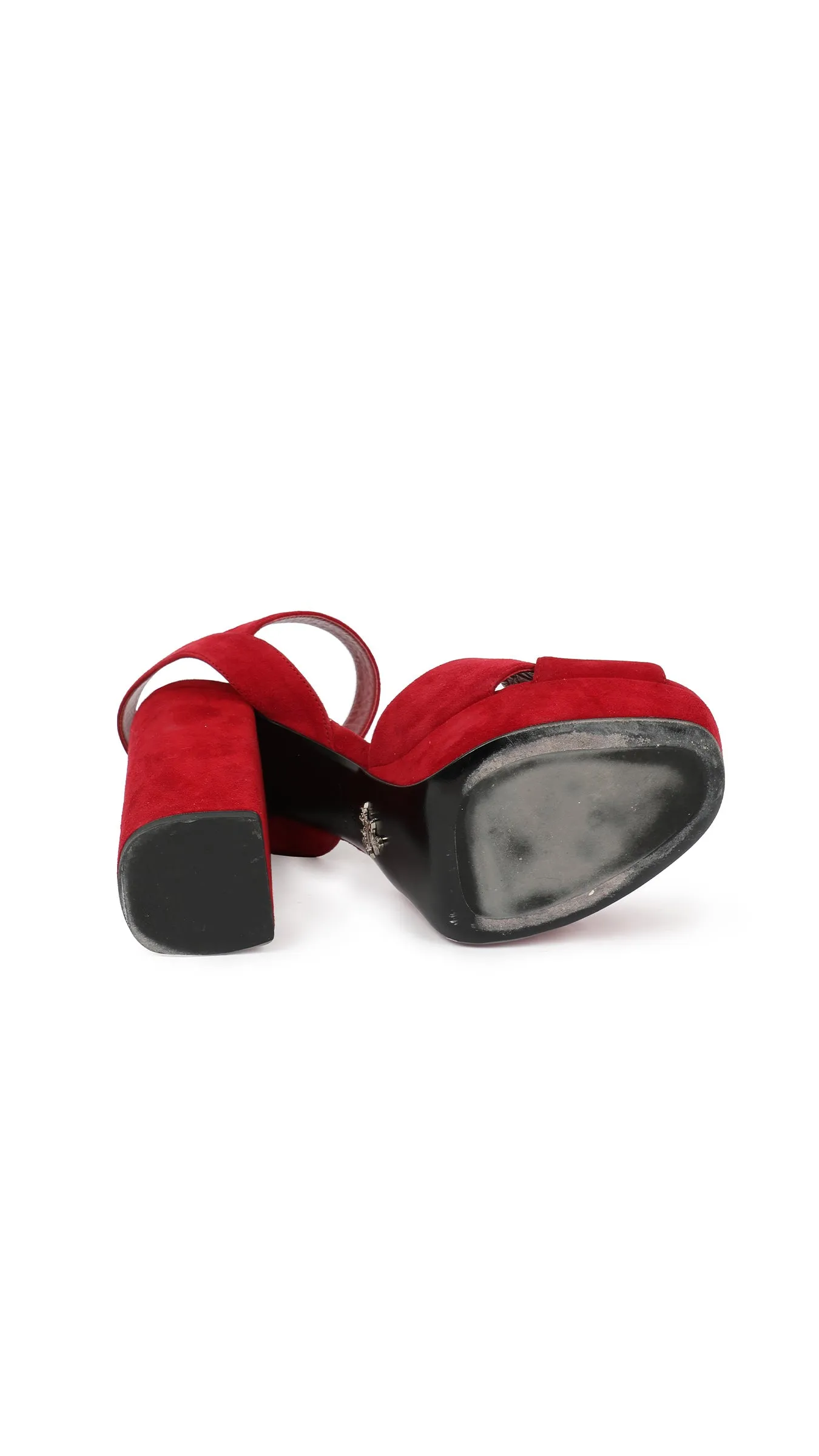 PRADA SUEDE PLATFORM SANDAL sold by Norma Kamali product image thumbnail 4