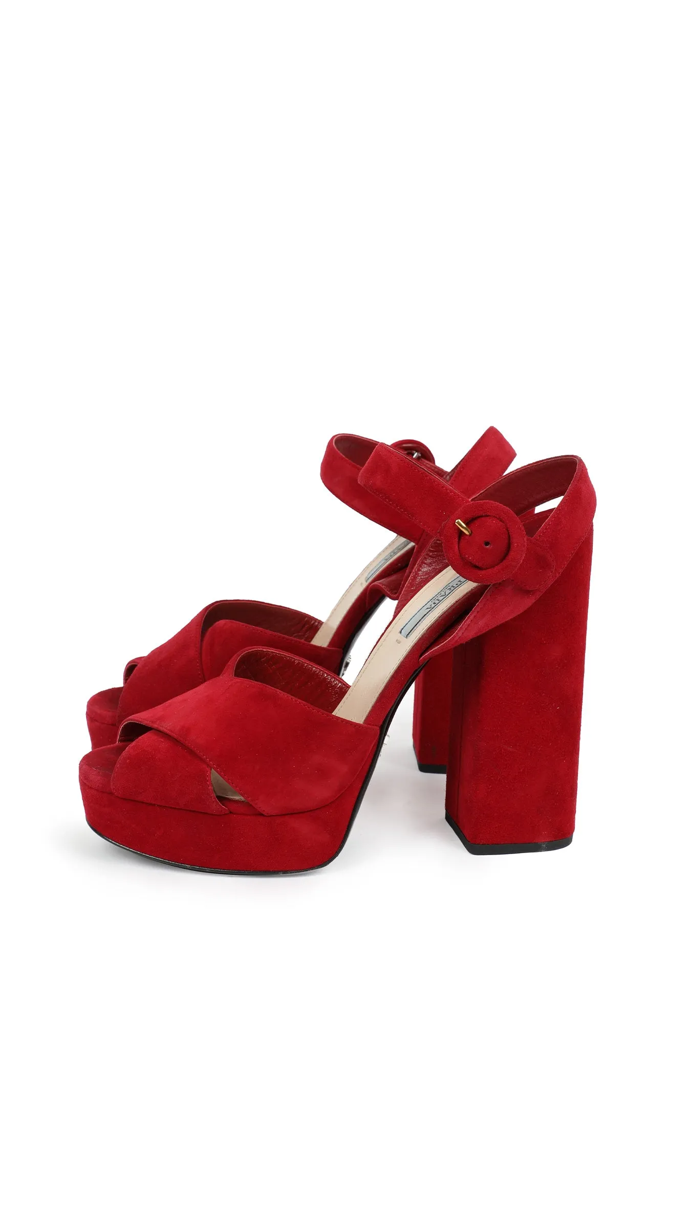 PRADA SUEDE PLATFORM SANDAL sold by Norma Kamali product image thumbnail 2