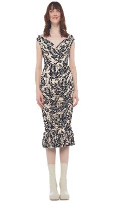 RUFFLE TARA DRESS sold by Norma Kamali