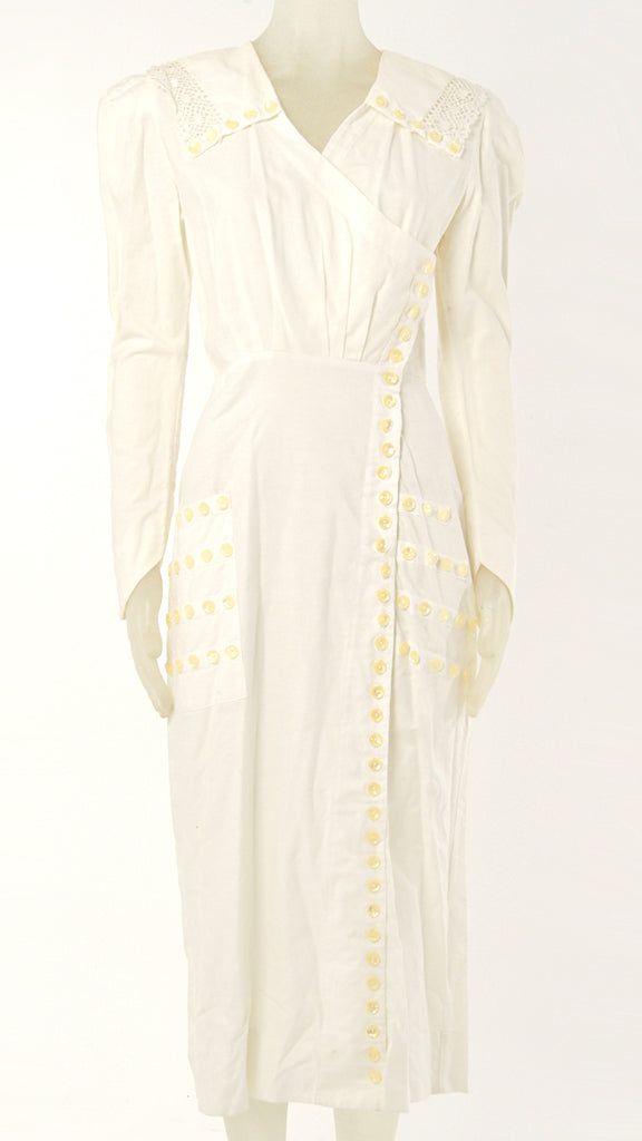 LONG SLEEVE BUTTON DRESS sold by Norma Kamali