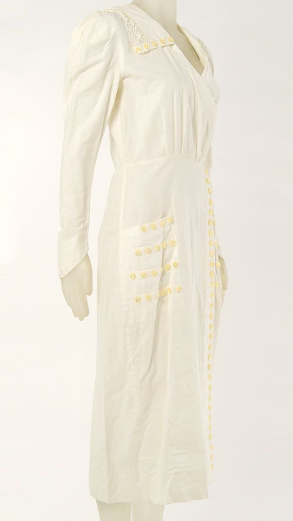 LONG SLEEVE BUTTON DRESS sold by Norma Kamali product image thumbnail 2