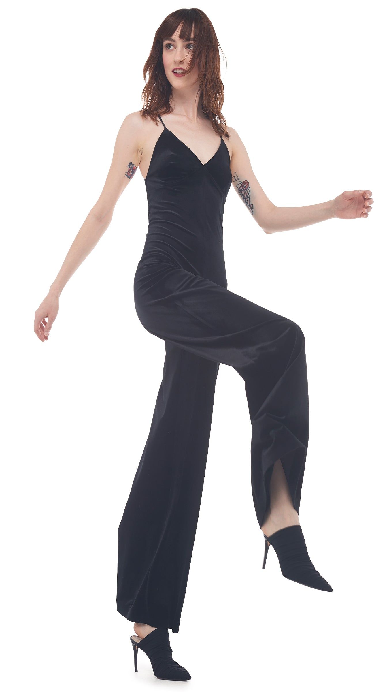 LOW BACK SLIP JUMPSUIT sold by Norma Kamali product image thumbnail 4