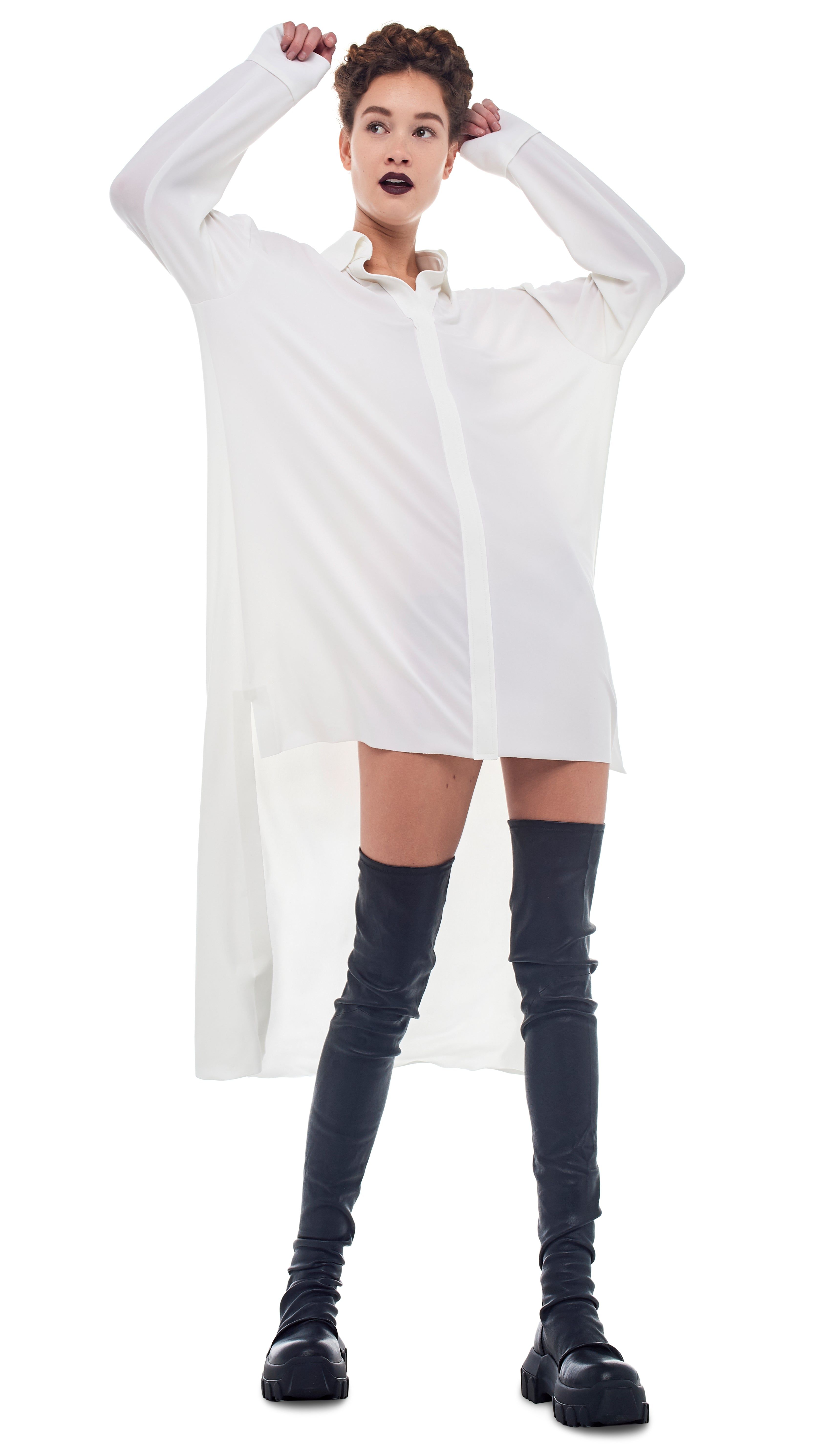 HI LOW OVERSIZED BF NK SHIRT sold by Norma Kamali product image thumbnail 4