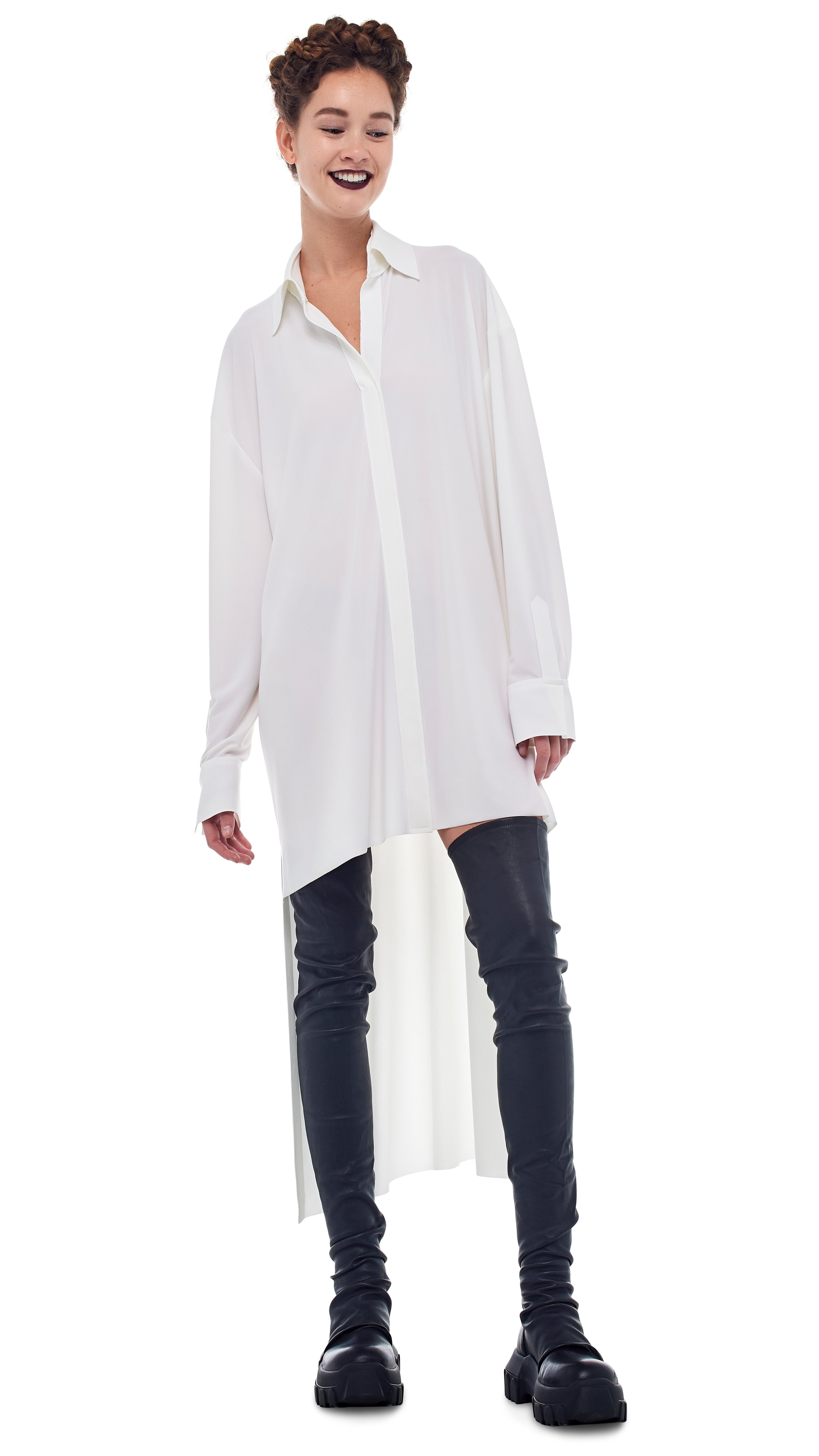 HI LOW OVERSIZED BF NK SHIRT sold by Norma Kamali