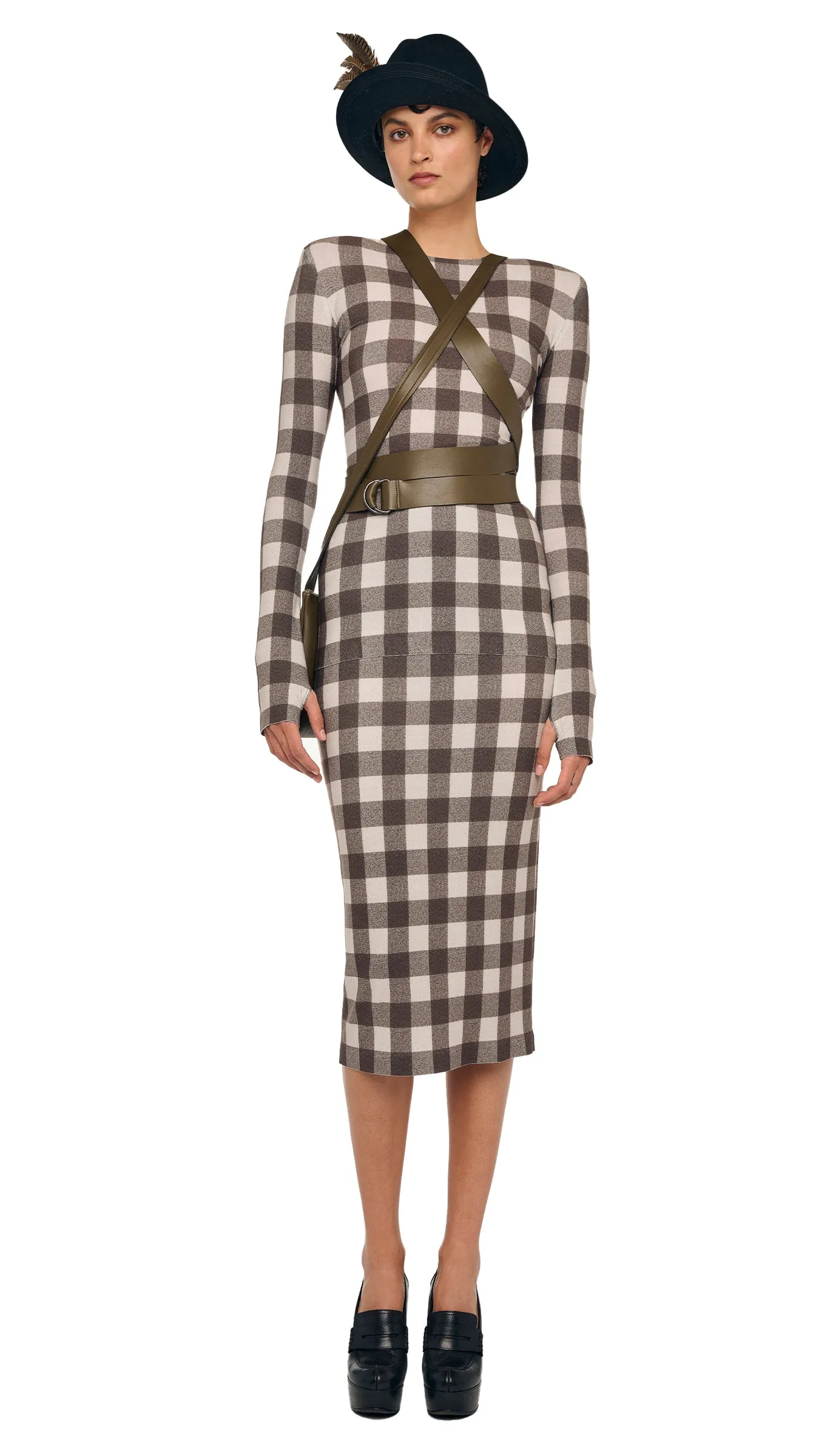 SHOULDER PAD LONG SLEEVE CREW TOP sold by Norma Kamali