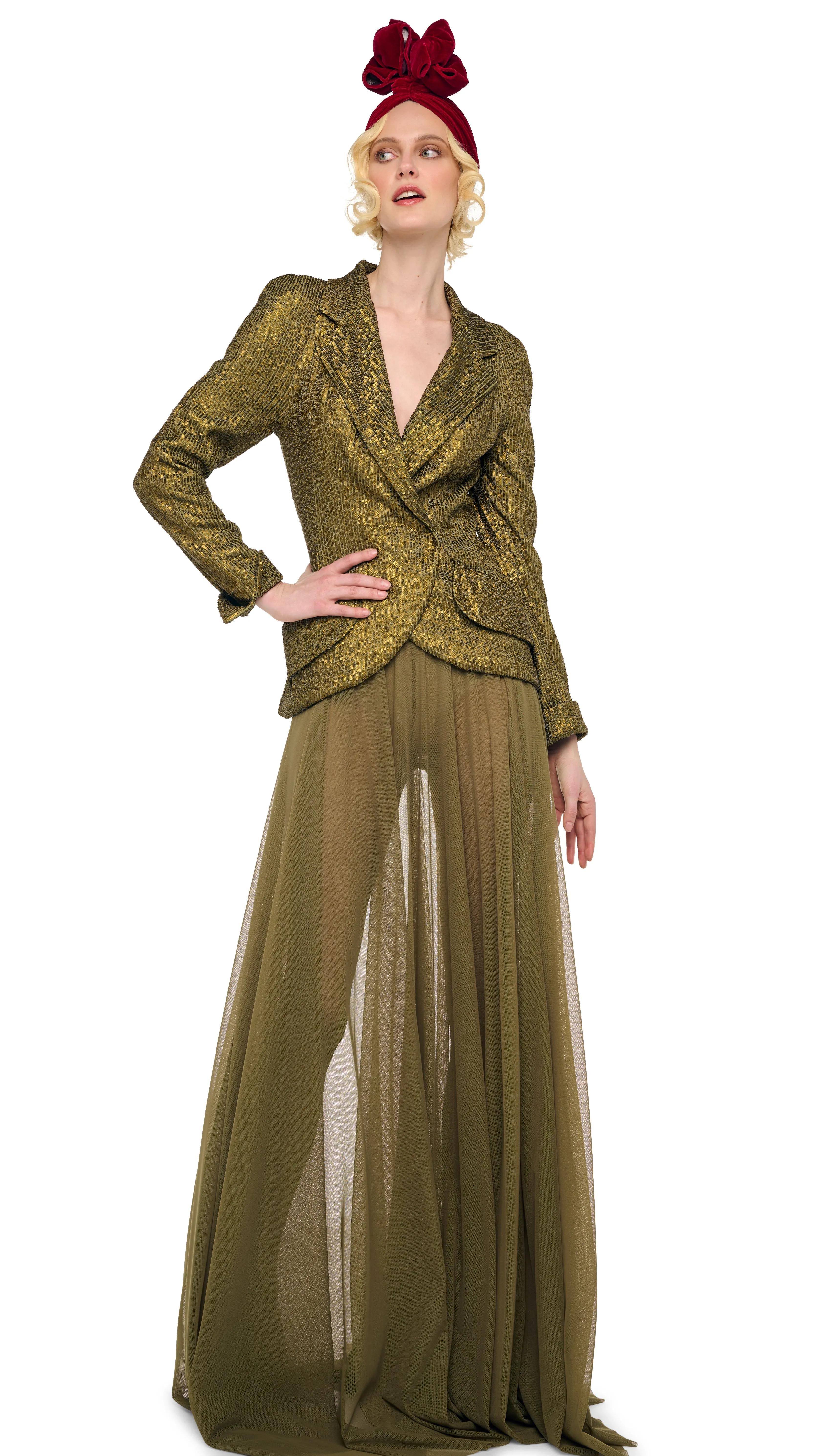 FLARED SKIRT TO FLOOR W/ LEGGING W/ FOOTIE sold by Norma Kamali product image thumbnail 5