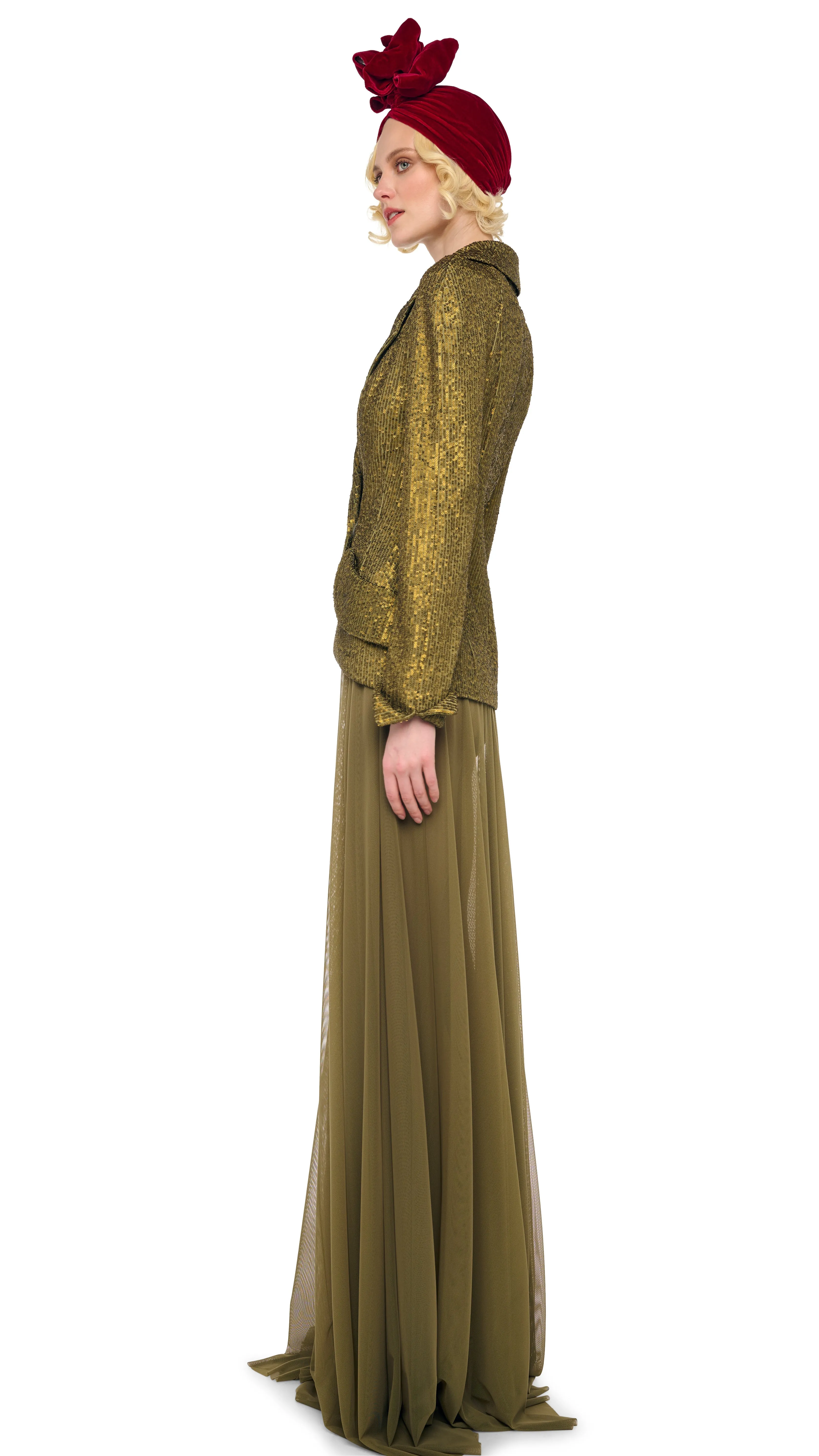 FLARED SKIRT TO FLOOR W/ LEGGING W/ FOOTIE sold by Norma Kamali product image thumbnail 2