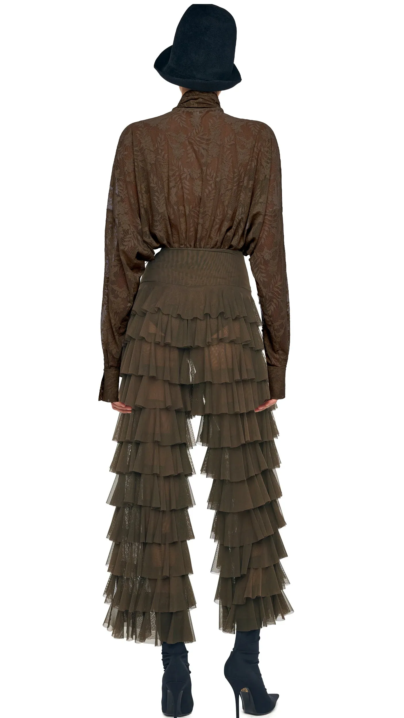 SUPER OVERSIZED BF NK SHIRT BODYSUIT W/ BOW sold by Norma Kamali product image thumbnail 2