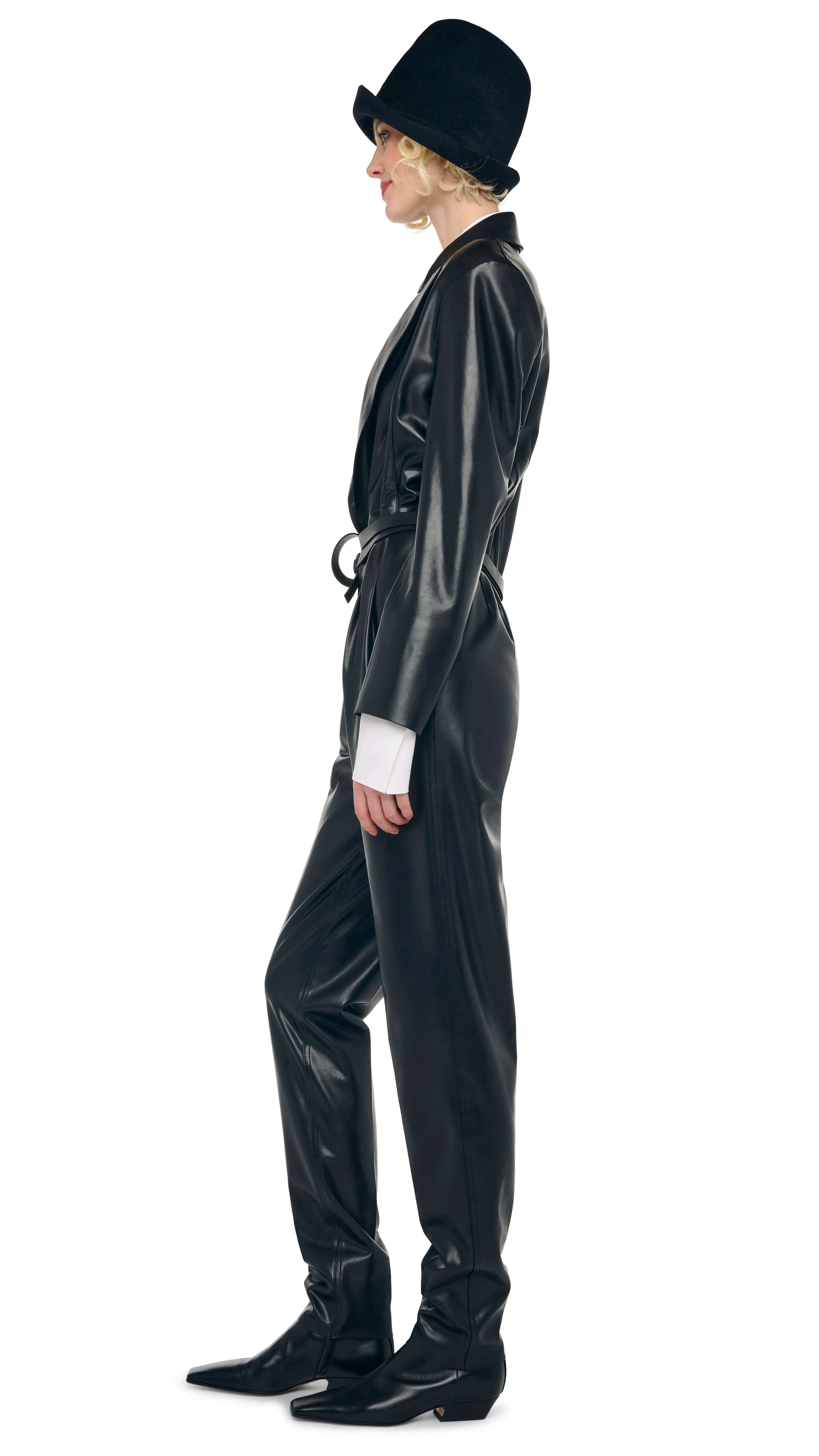 EASY FIT SINGLE BREASTED TAPERED LEG JUMPSUIT sold by Norma Kamali product image thumbnail 2