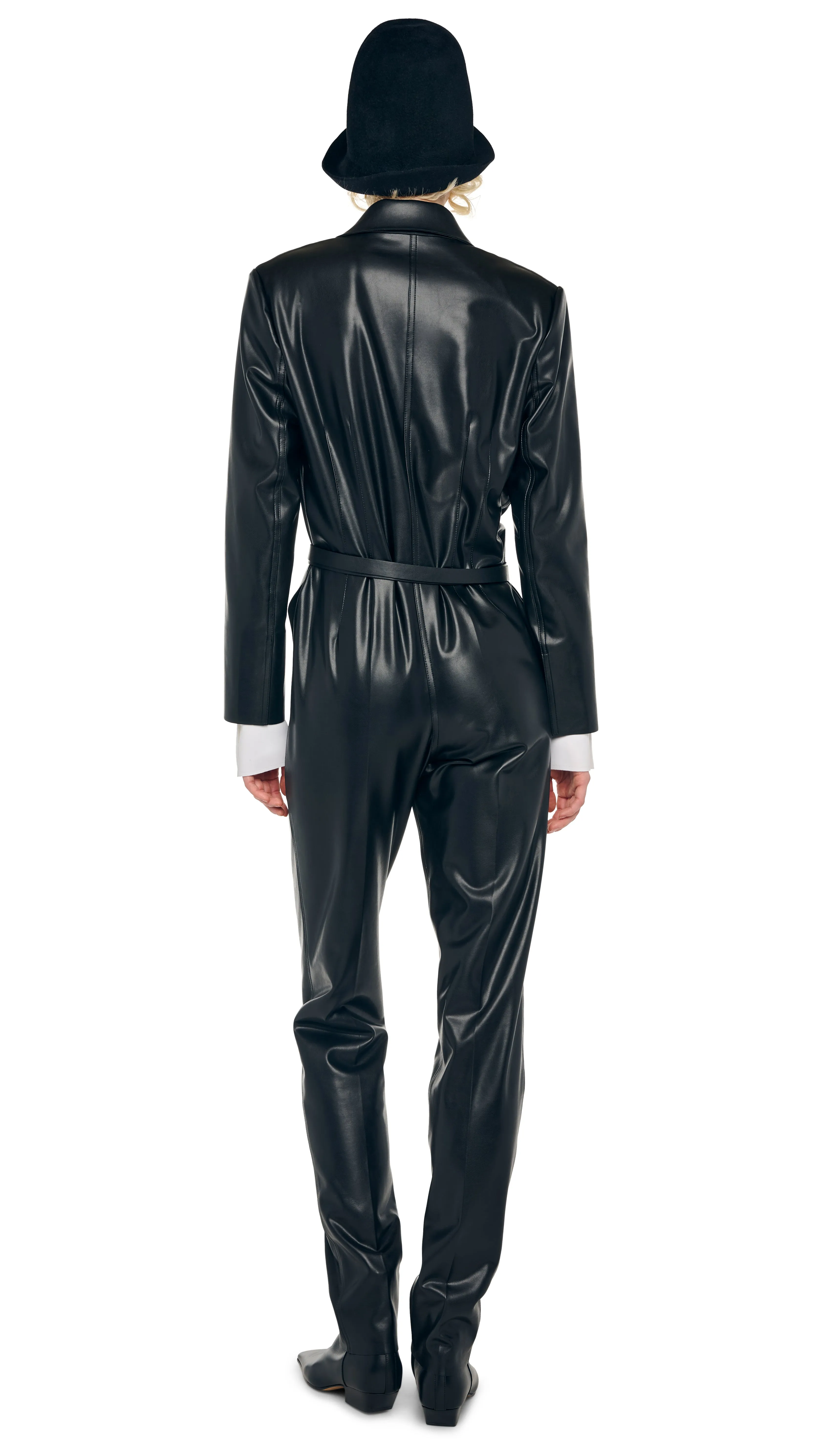 EASY FIT SINGLE BREASTED TAPERED LEG JUMPSUIT sold by Norma Kamali product image thumbnail 3