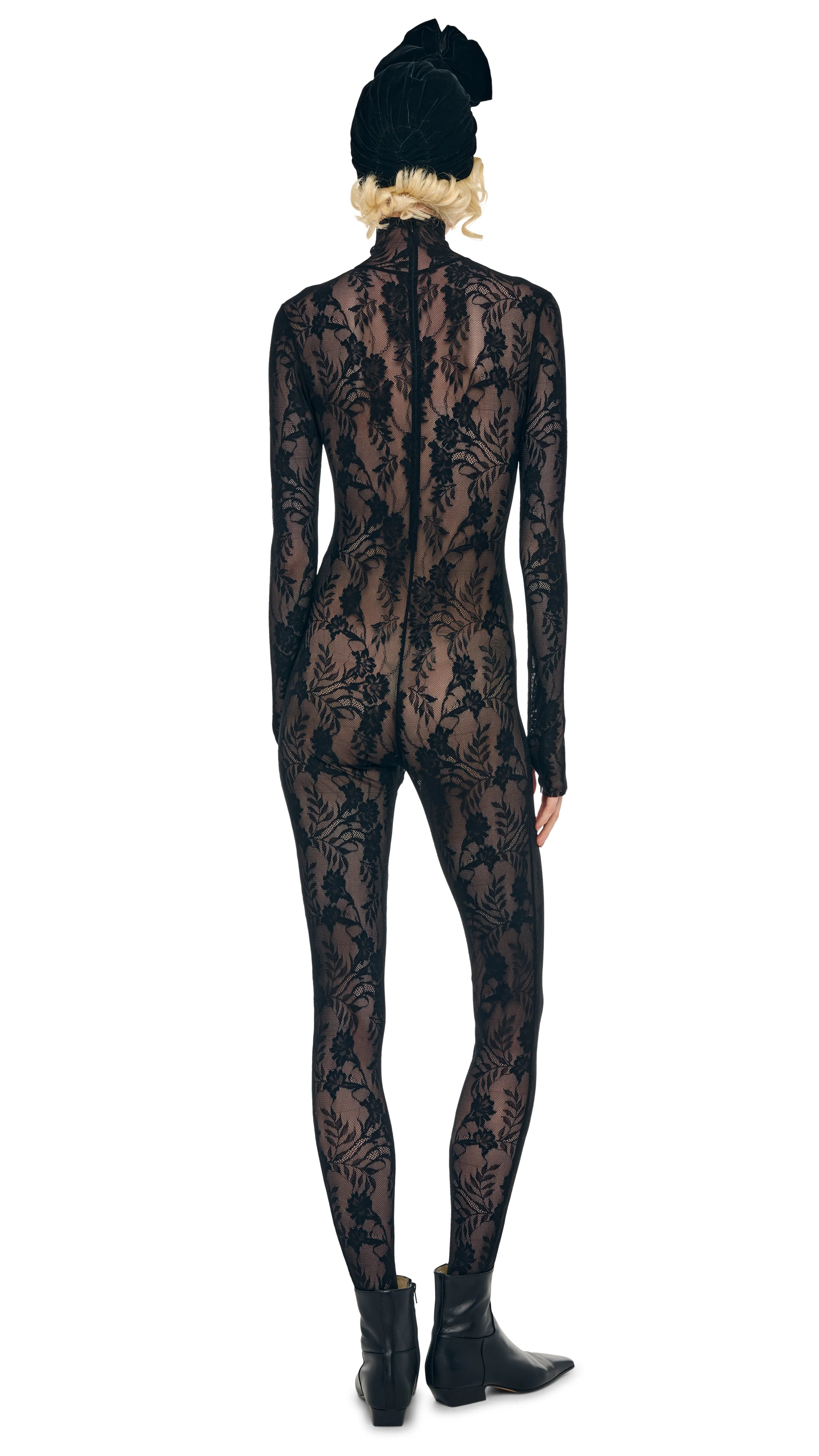 LONG SLEEVE SLIM FIT TURTLE CATSUIT W/ FOOTIE sold by Norma Kamali product image thumbnail 3