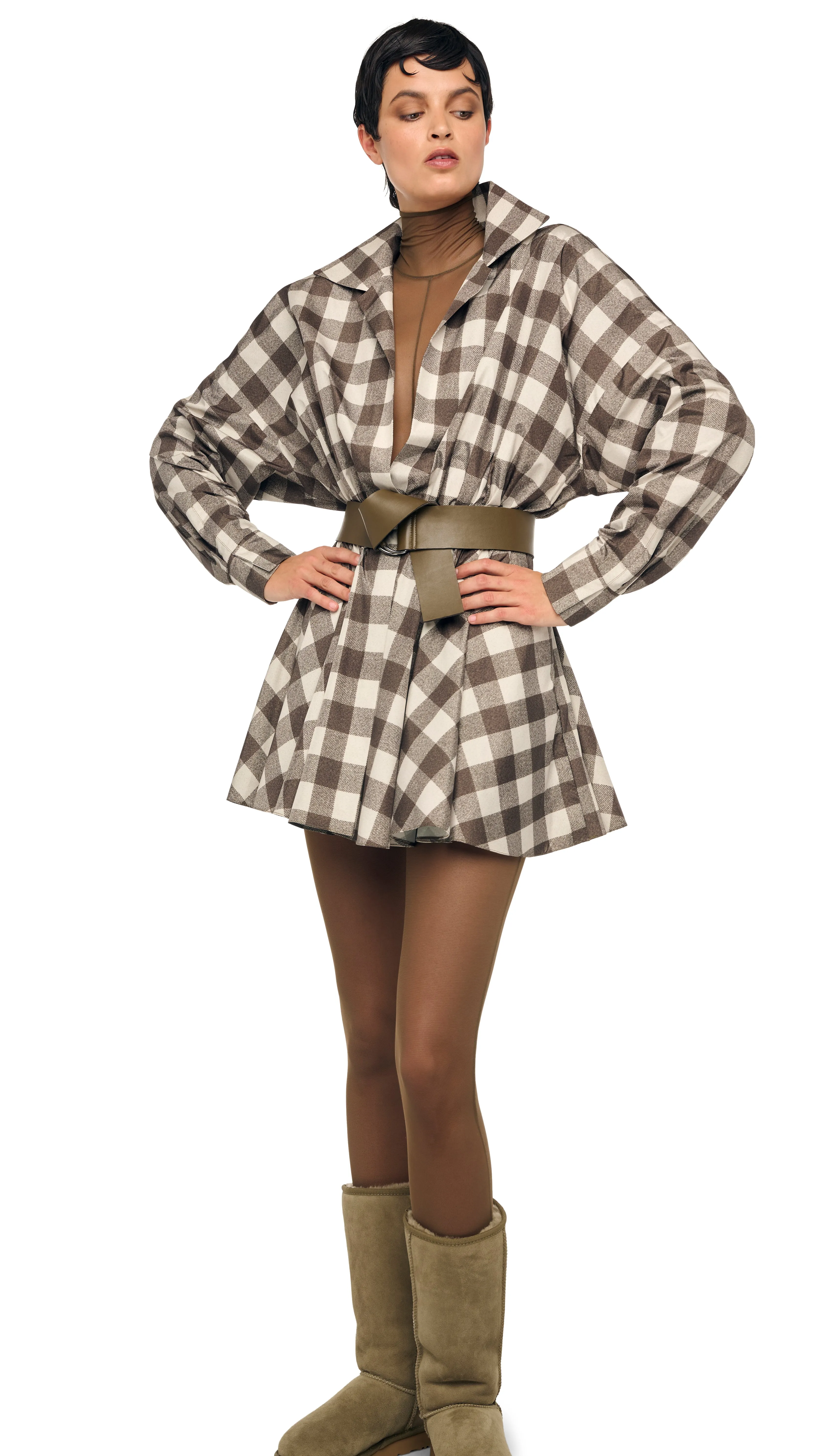 SUPER OS BF NK SHIRT FLARED MINI DRESS sold by Norma Kamali product image thumbnail 5