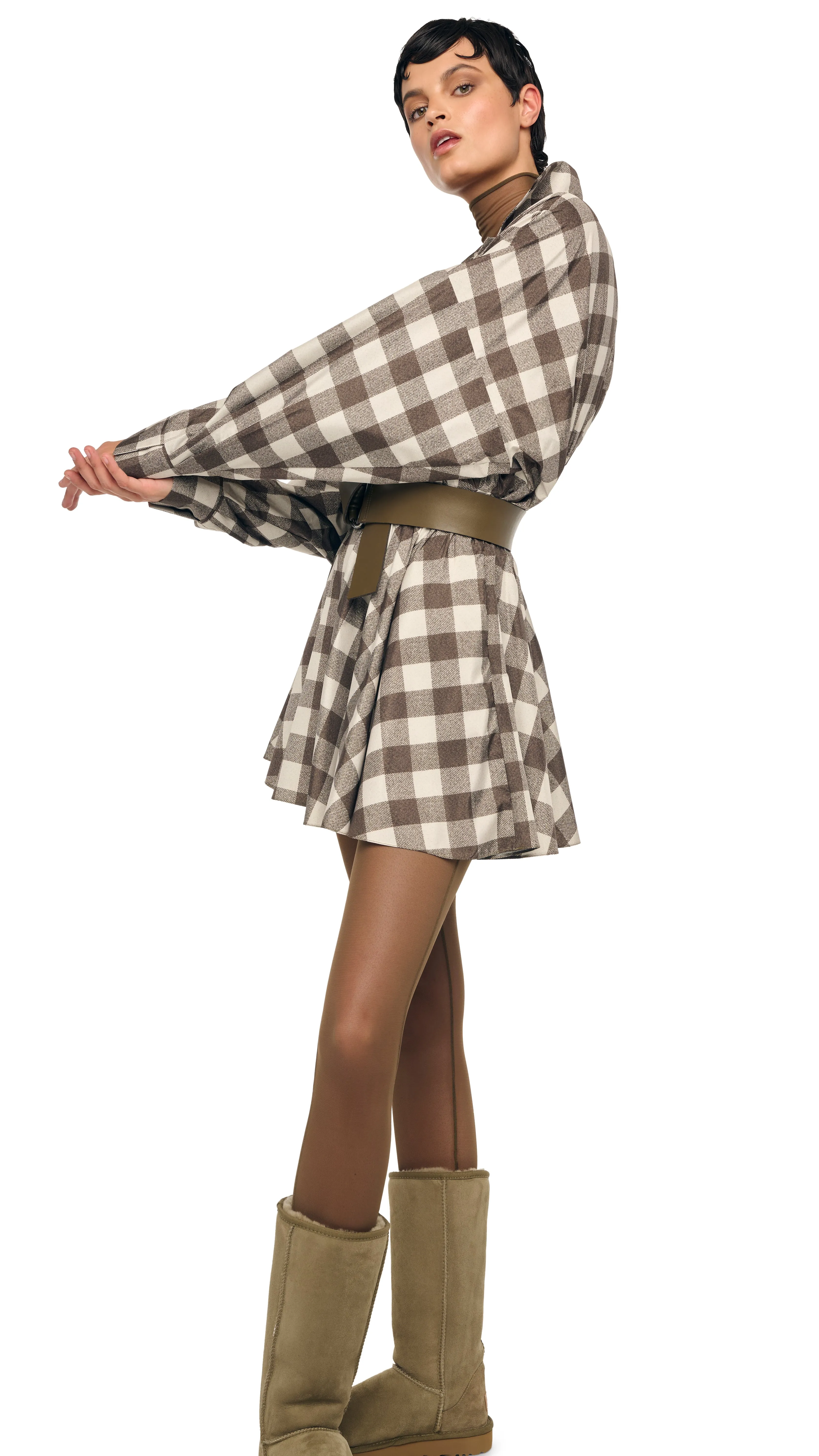 SUPER OS BF NK SHIRT FLARED MINI DRESS sold by Norma Kamali product image thumbnail 4