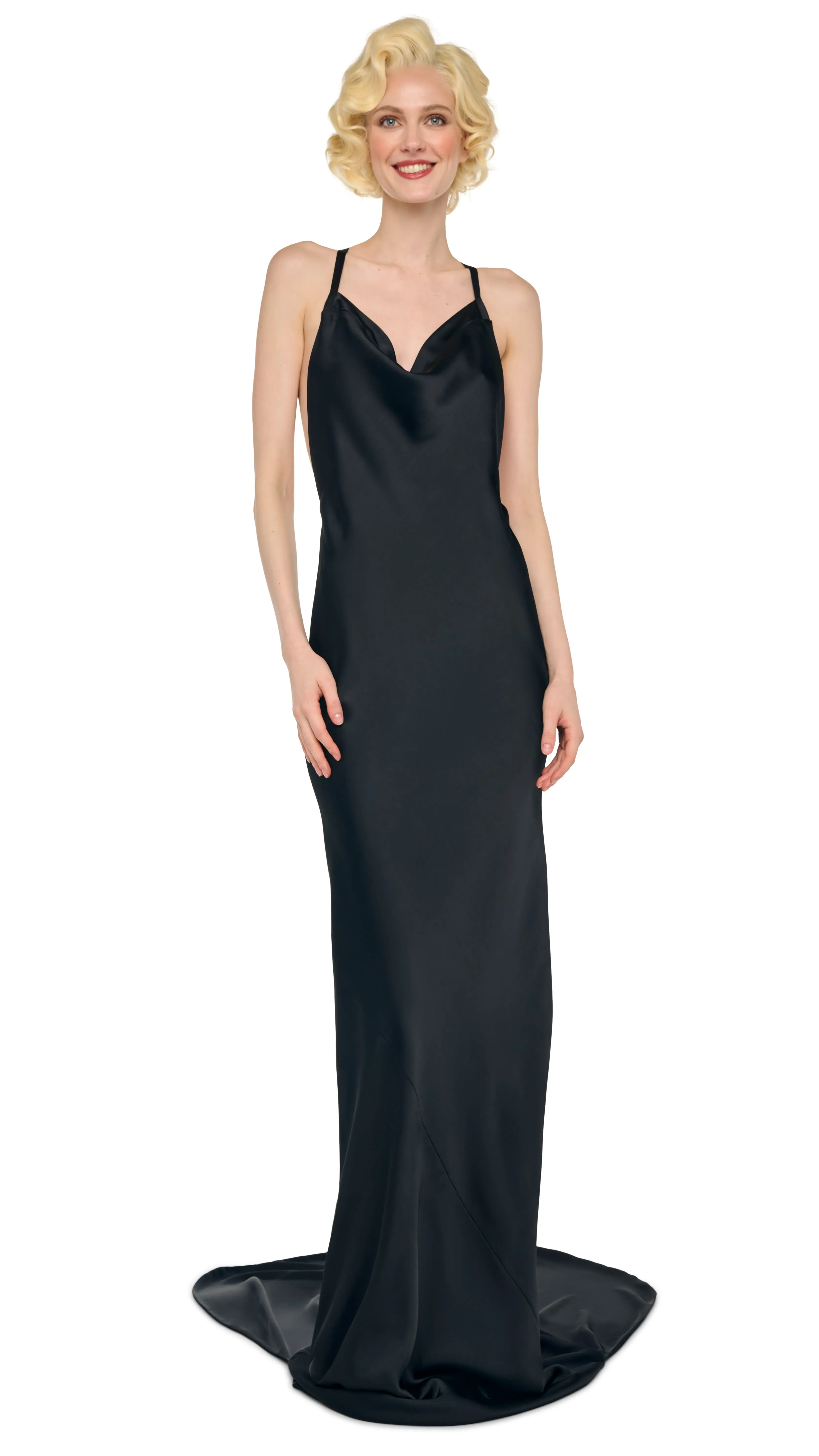 CROSS BACK BIAS GOWN W/ TRAIN sold by Norma Kamali