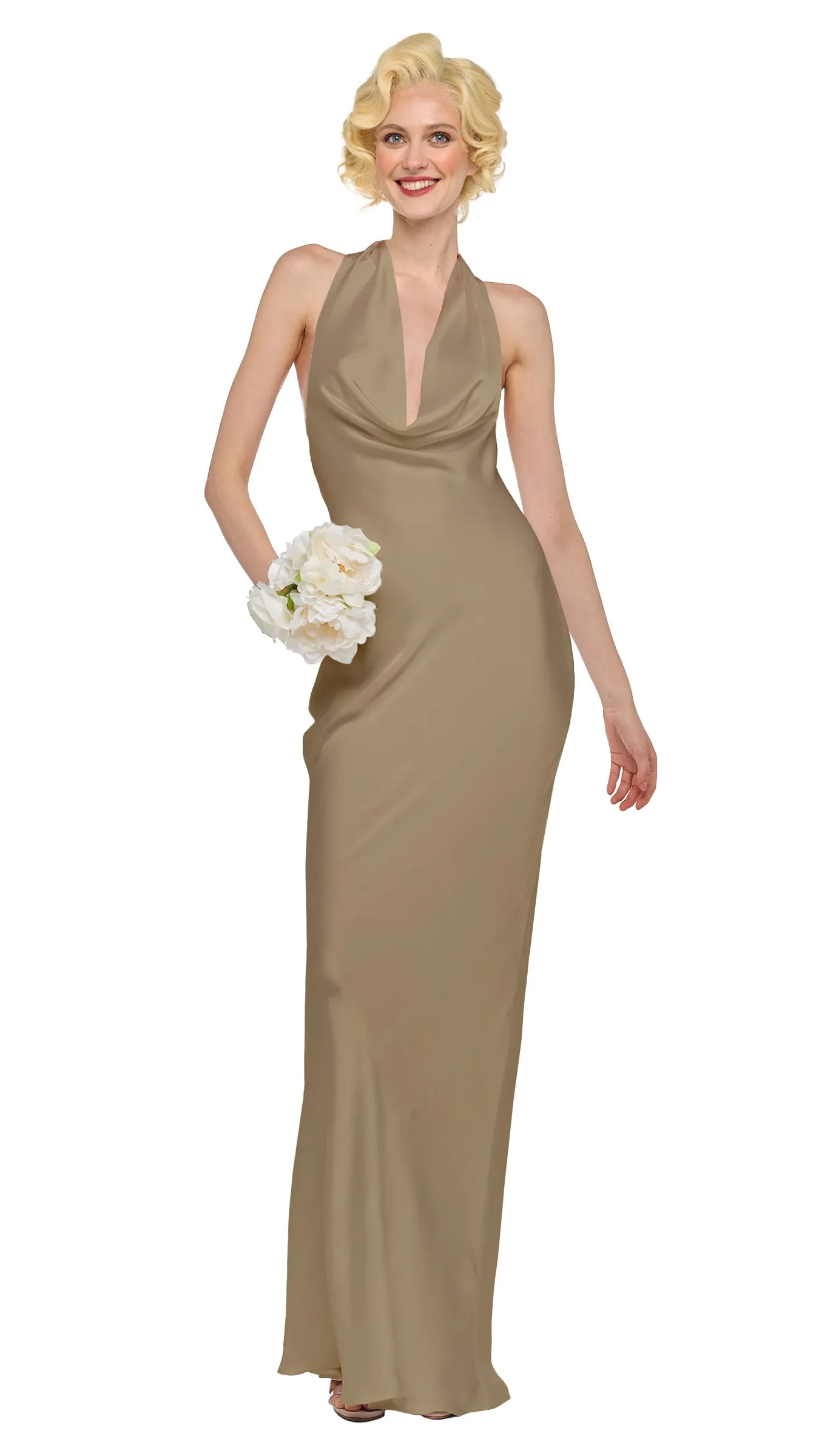 HALTER DRAPE BIAS GOWN sold by Norma Kamali