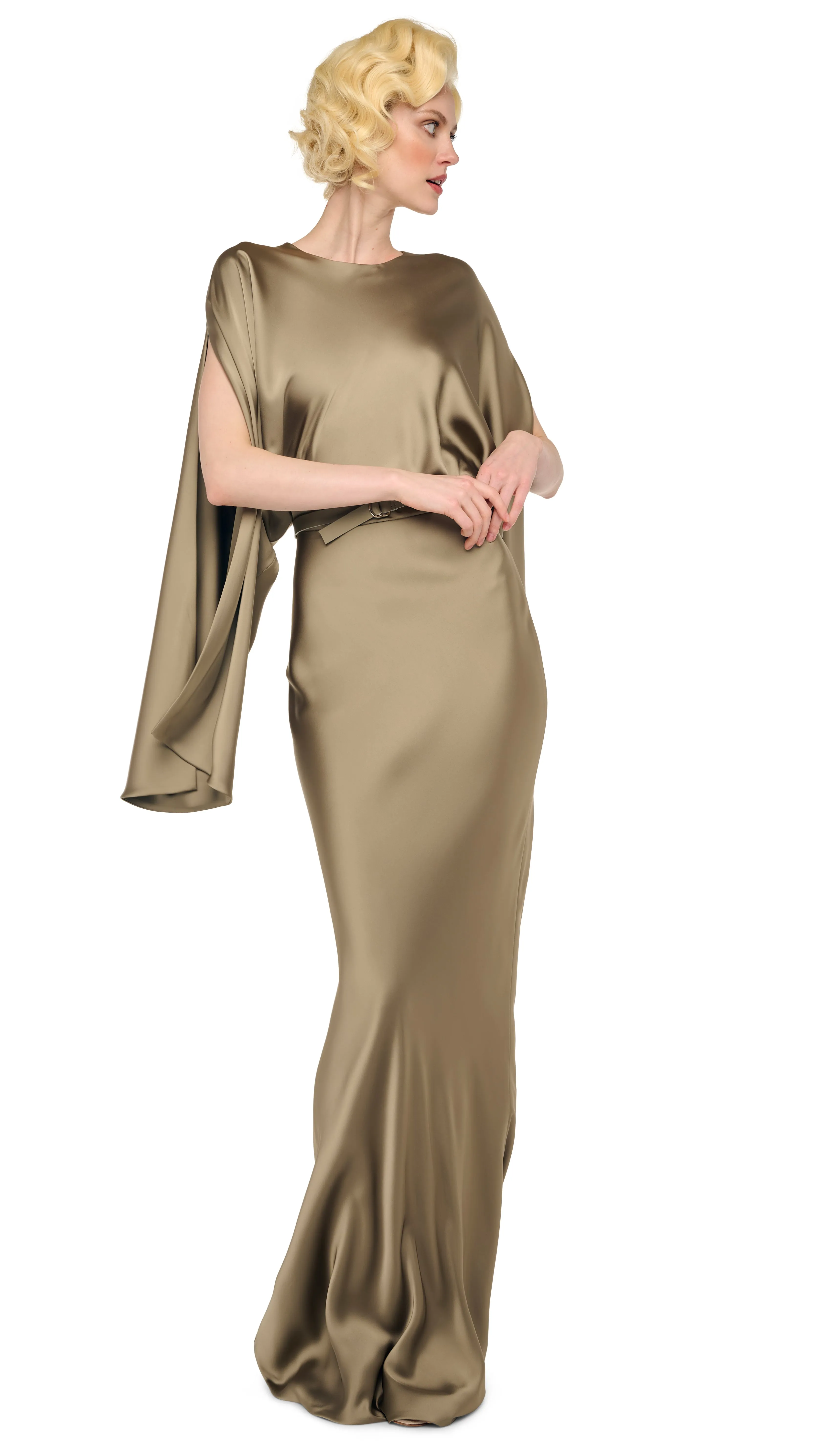 REVERSE OBIE GOWN LONG SLEEVE sold by Norma Kamali product image thumbnail 4