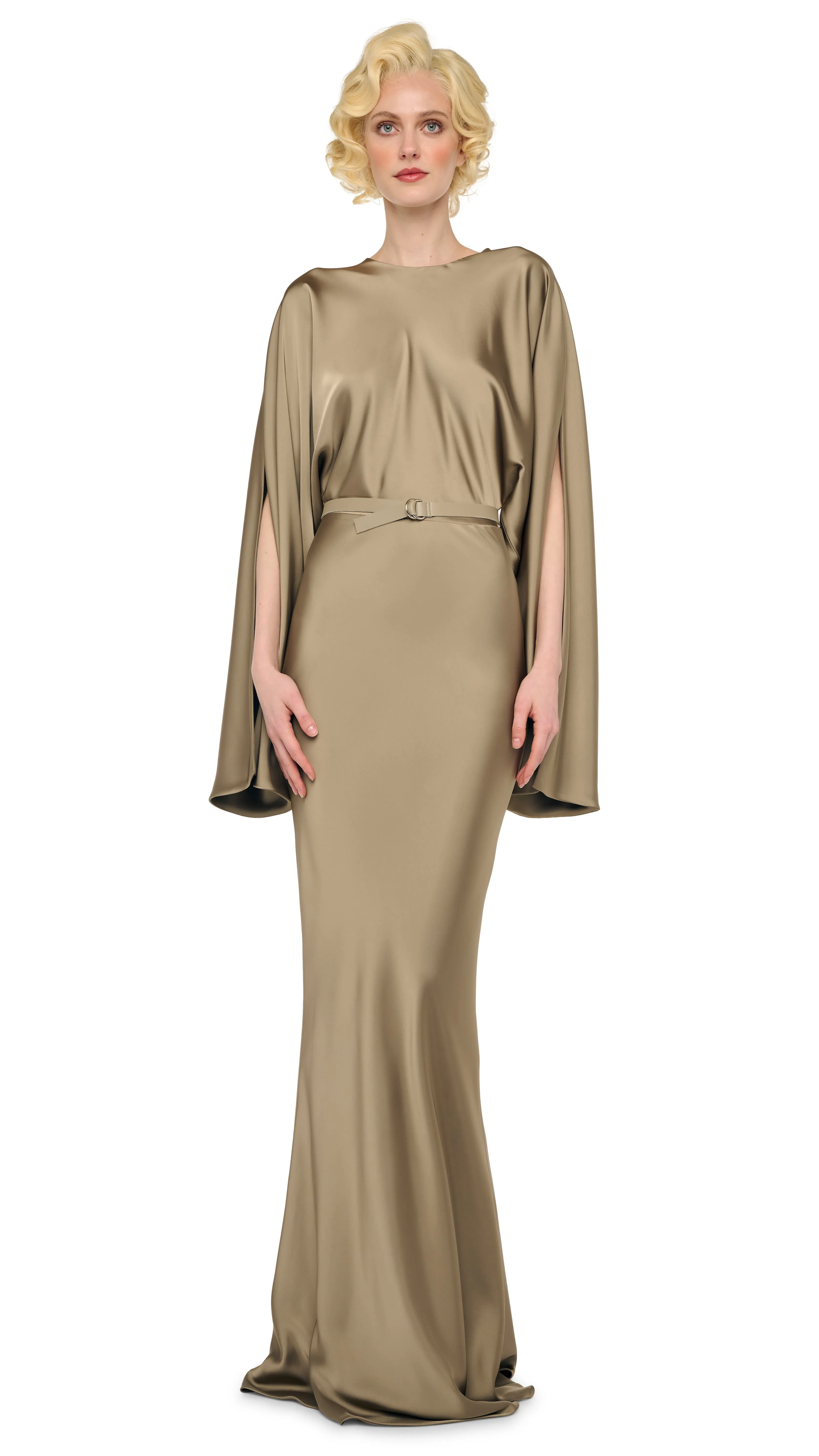 REVERSE OBIE GOWN LONG SLEEVE sold by Norma Kamali