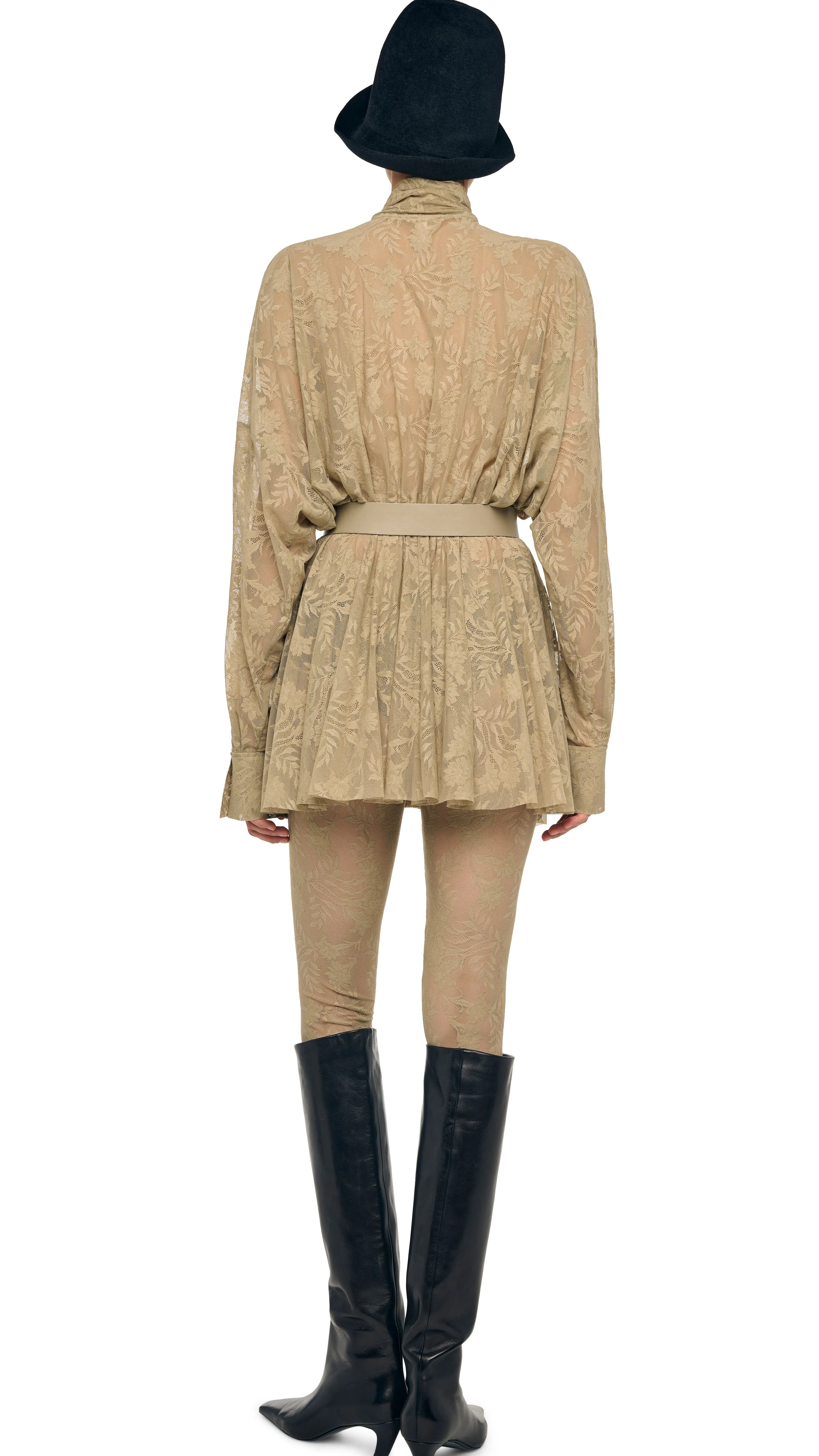 SUPER OS BF NK SHIRT FLARED MINI DRESS W/ BOW sold by Norma Kamali product image thumbnail 3