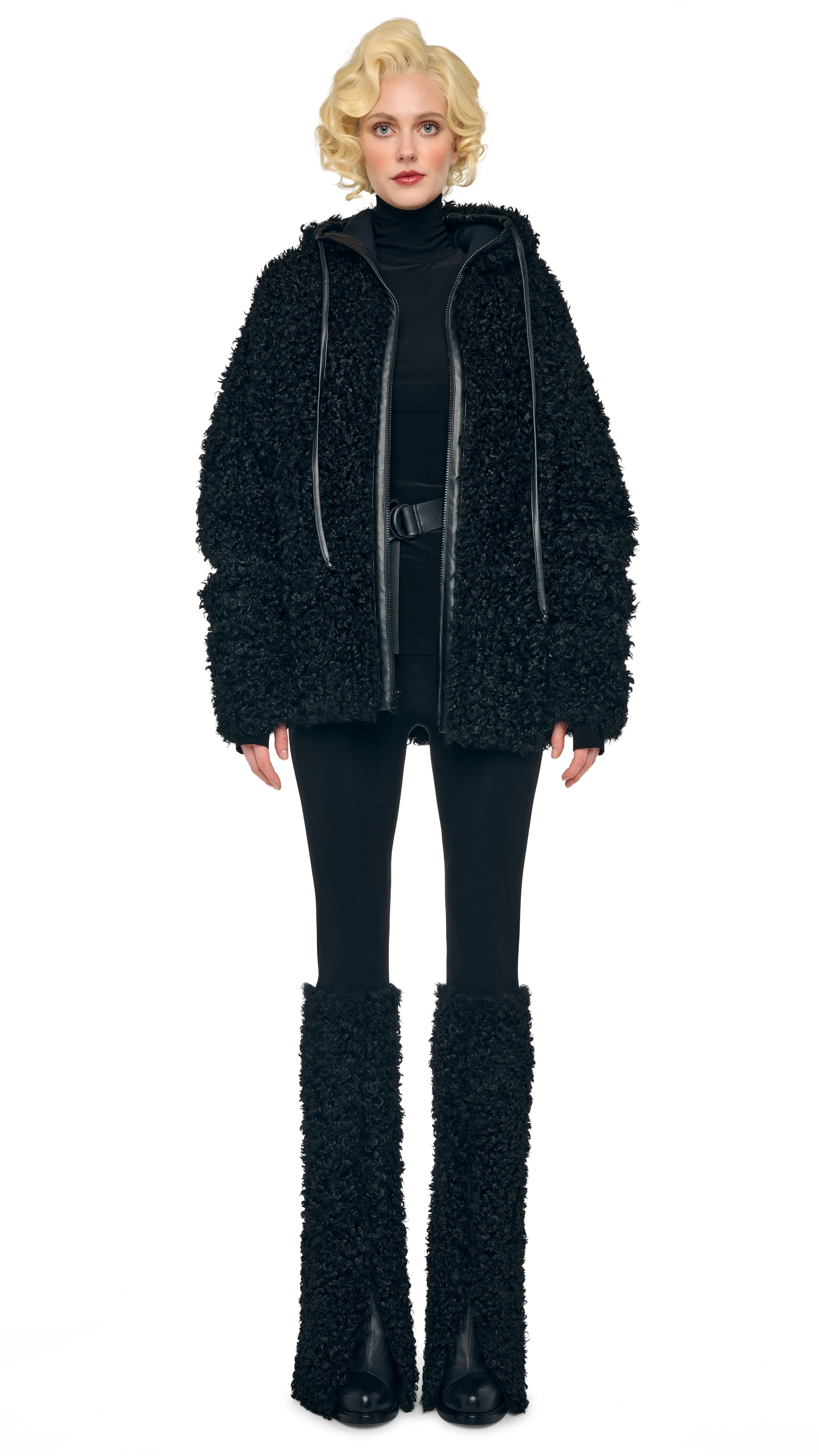 OS RAGLAN SLEEVE ZIP FRONT HOODED JACKET sold by Norma Kamali