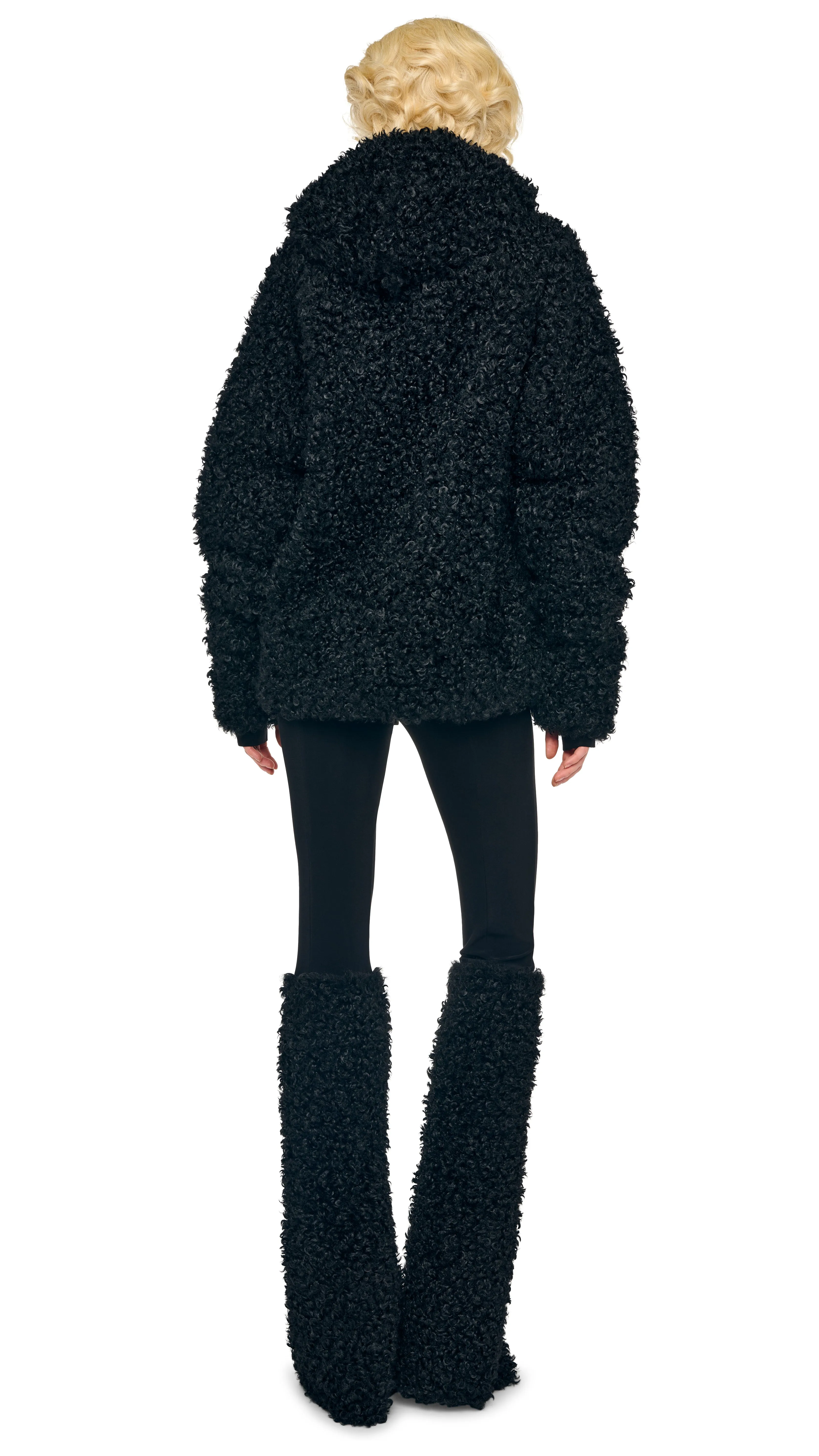 OS RAGLAN SLEEVE ZIP FRONT HOODED JACKET sold by Norma Kamali product image thumbnail 3