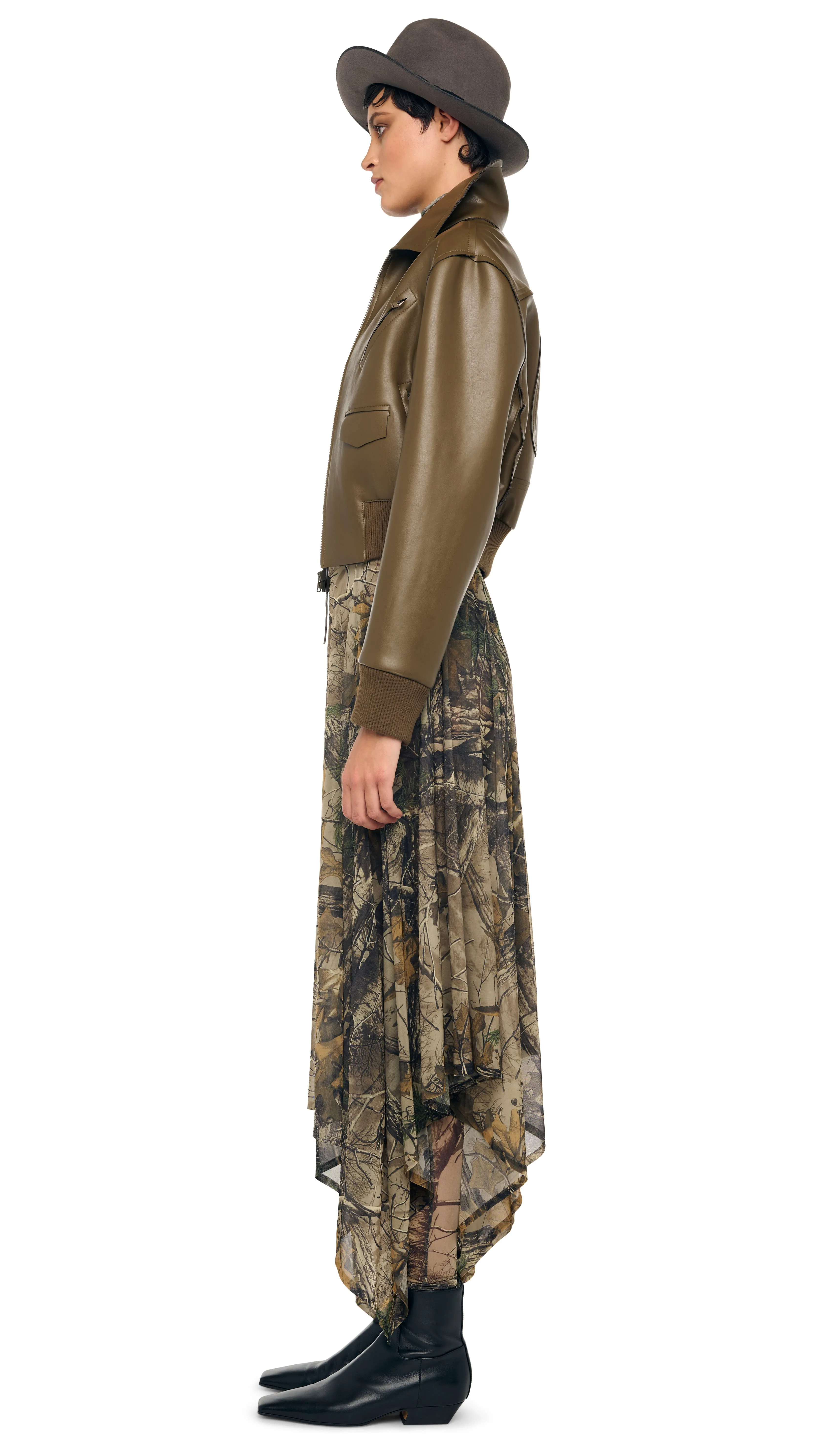 MENS ZIP FRONT CLASSIC CROPPED JACKET sold by Norma Kamali product image thumbnail 2