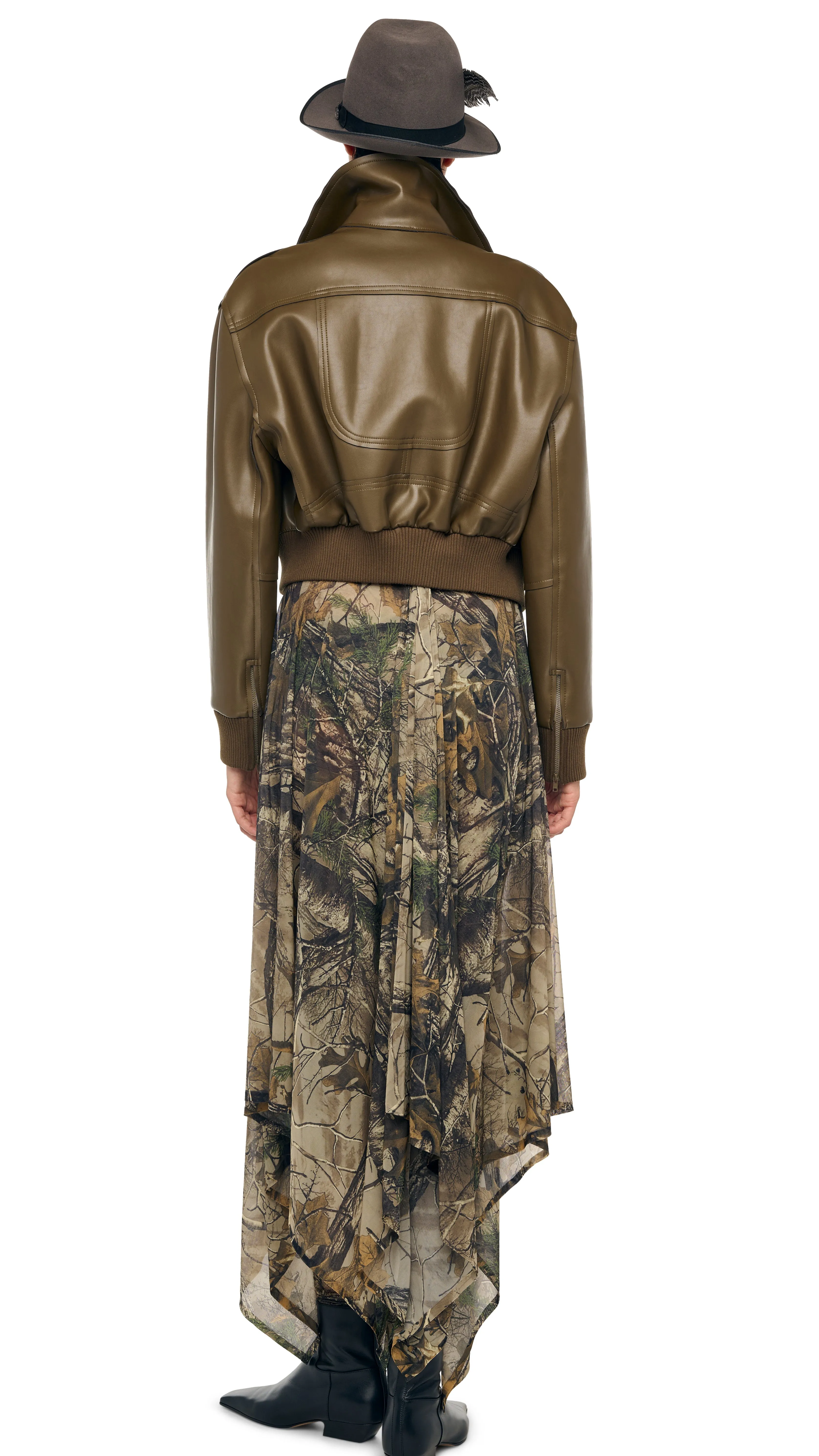 MENS ZIP FRONT CLASSIC CROPPED JACKET sold by Norma Kamali product image thumbnail 3