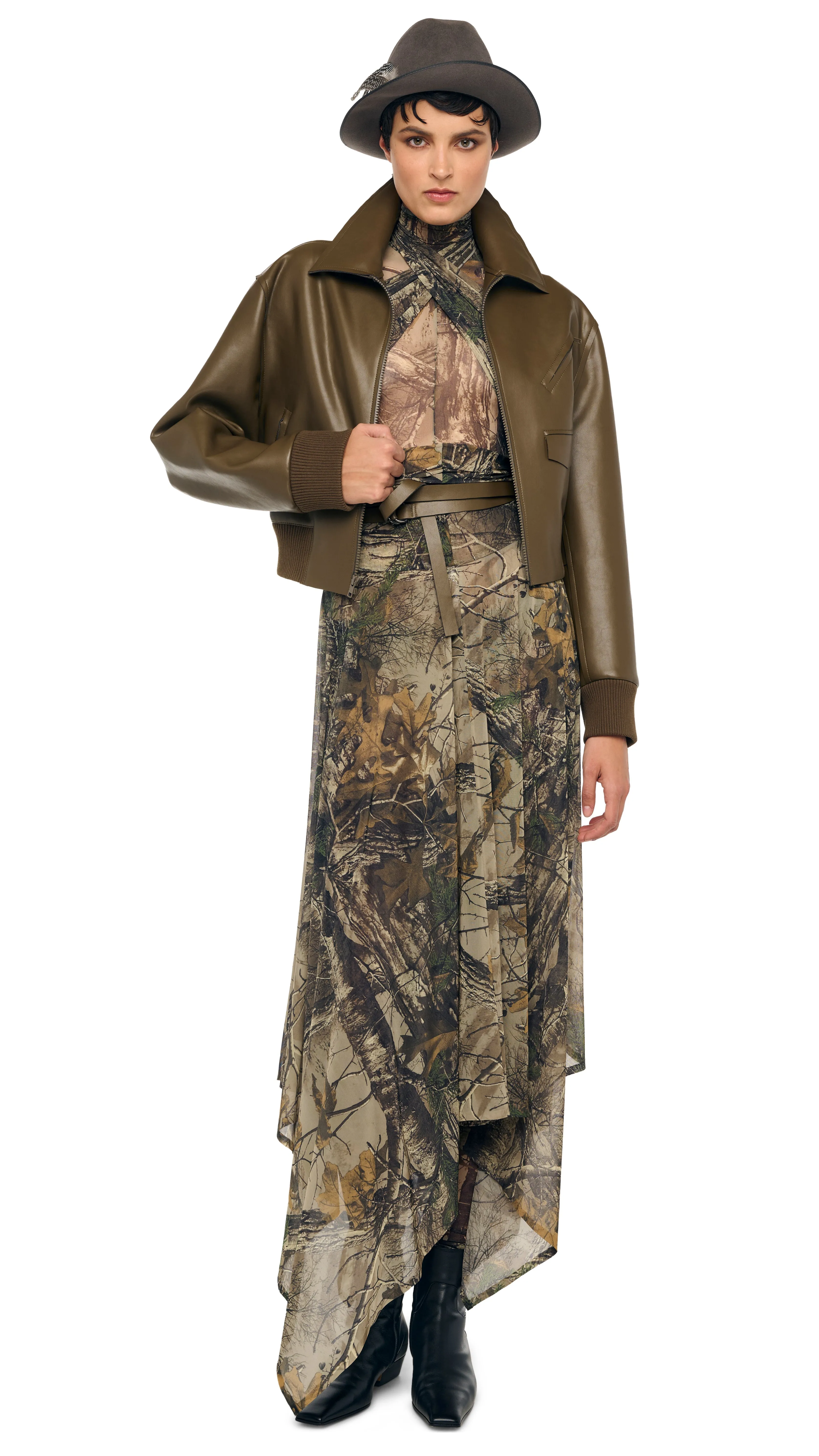 MENS ZIP FRONT CLASSIC CROPPED JACKET sold by Norma Kamali product image thumbnail 4