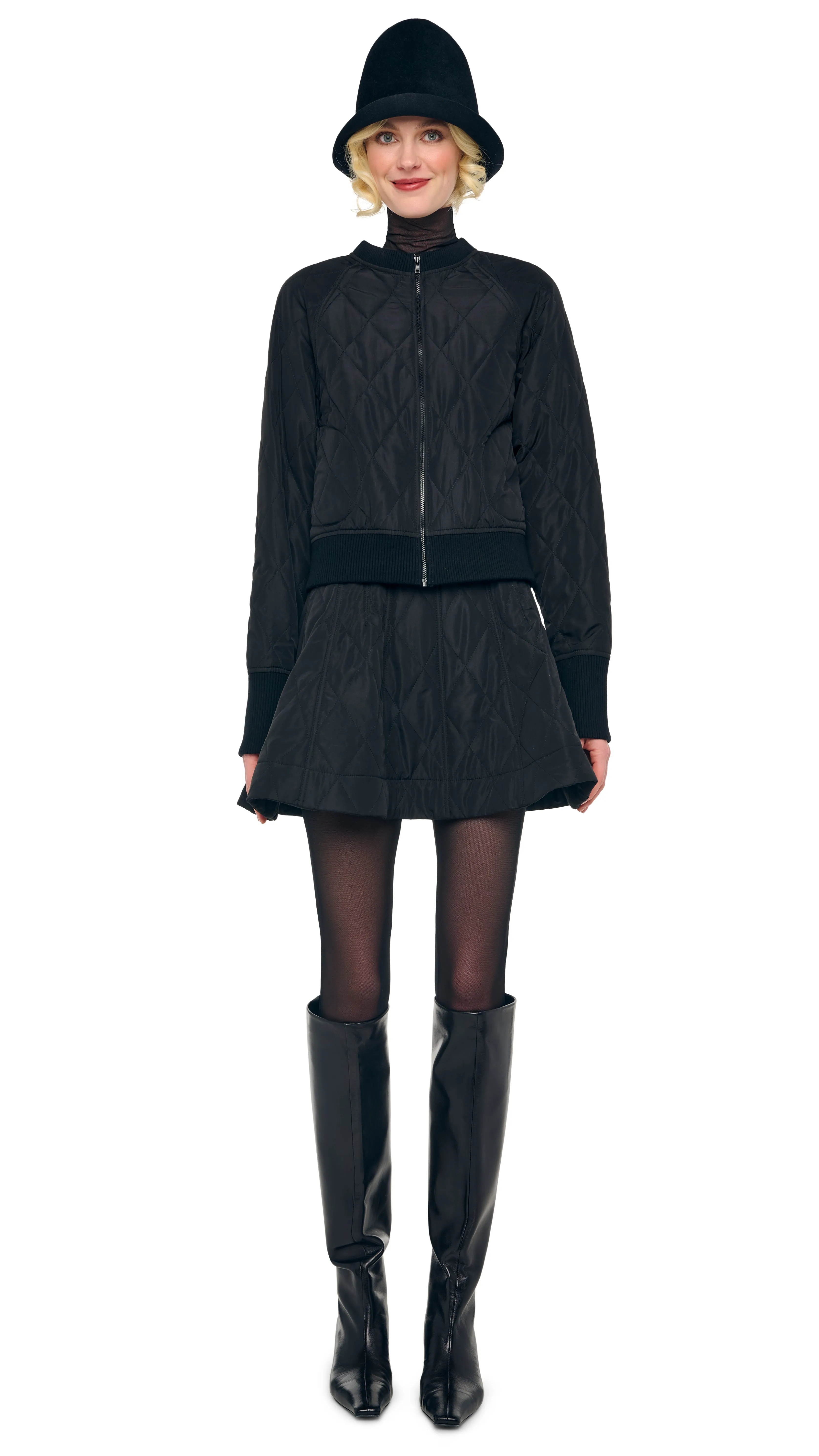 QUILTED SHORT BOMBER JACKET sold by Norma Kamali