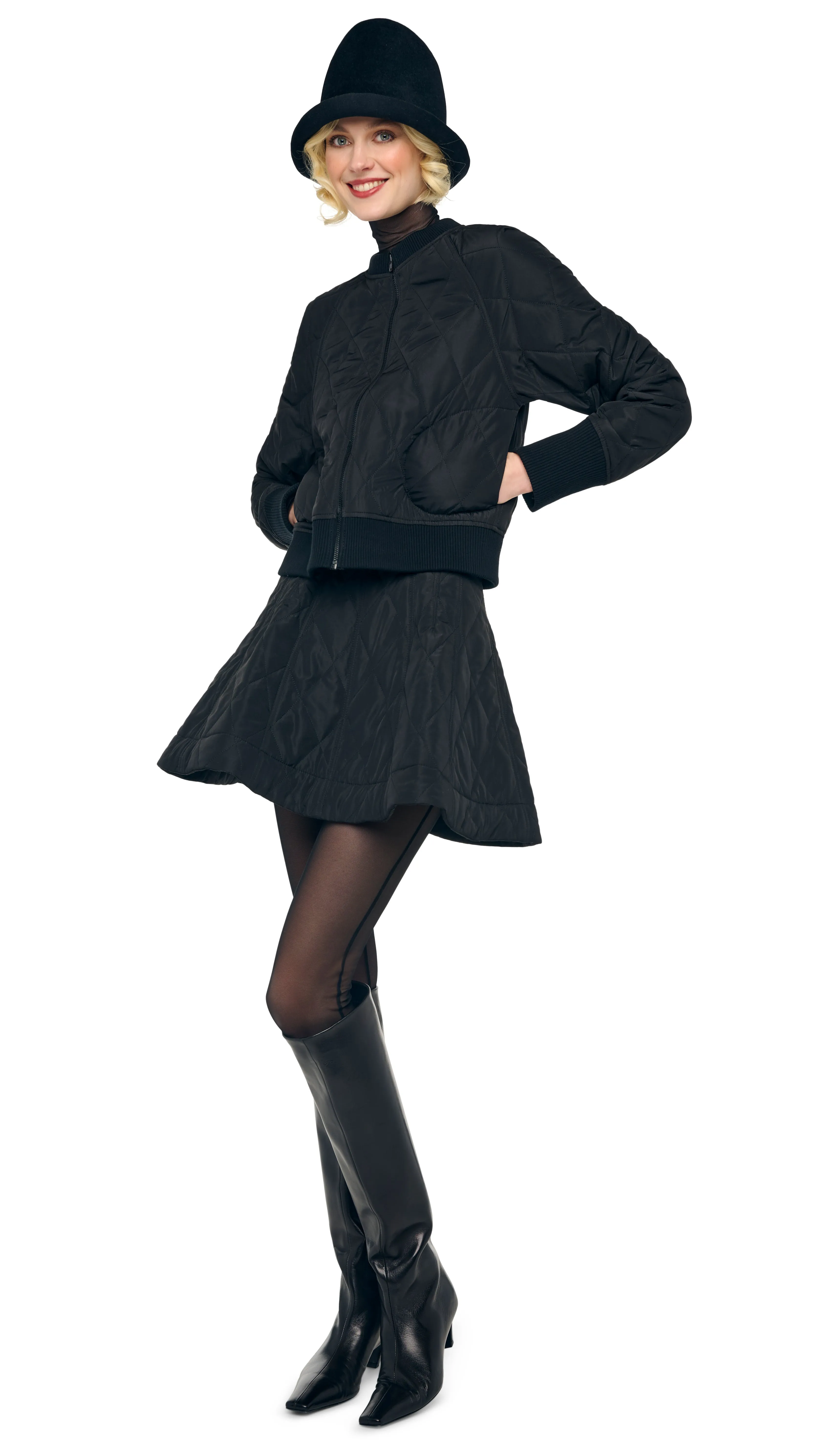 QUILTED SHORT BOMBER JACKET sold by Norma Kamali product image thumbnail 5