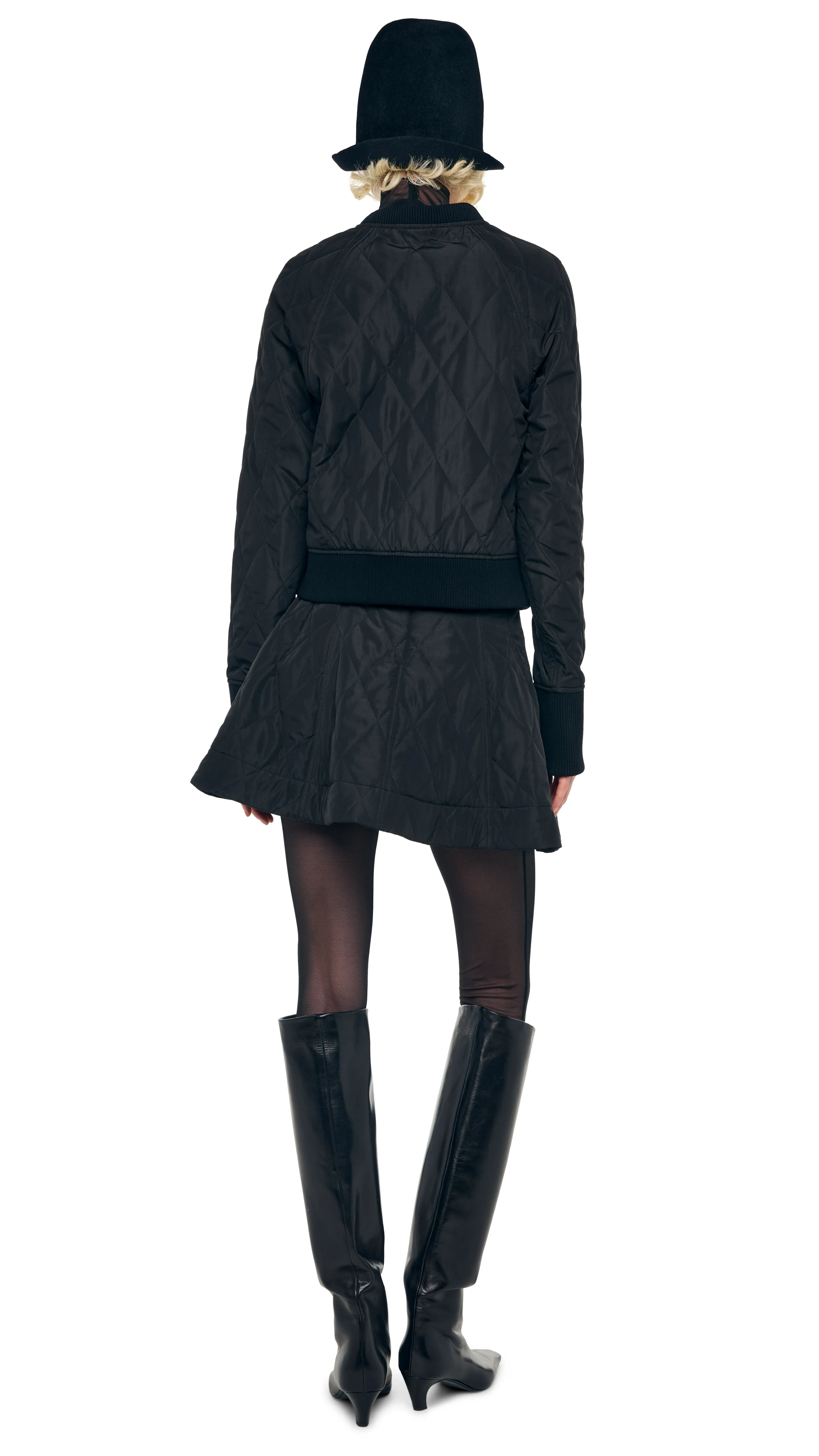 QUILTED SHORT BOMBER JACKET sold by Norma Kamali product image thumbnail 3