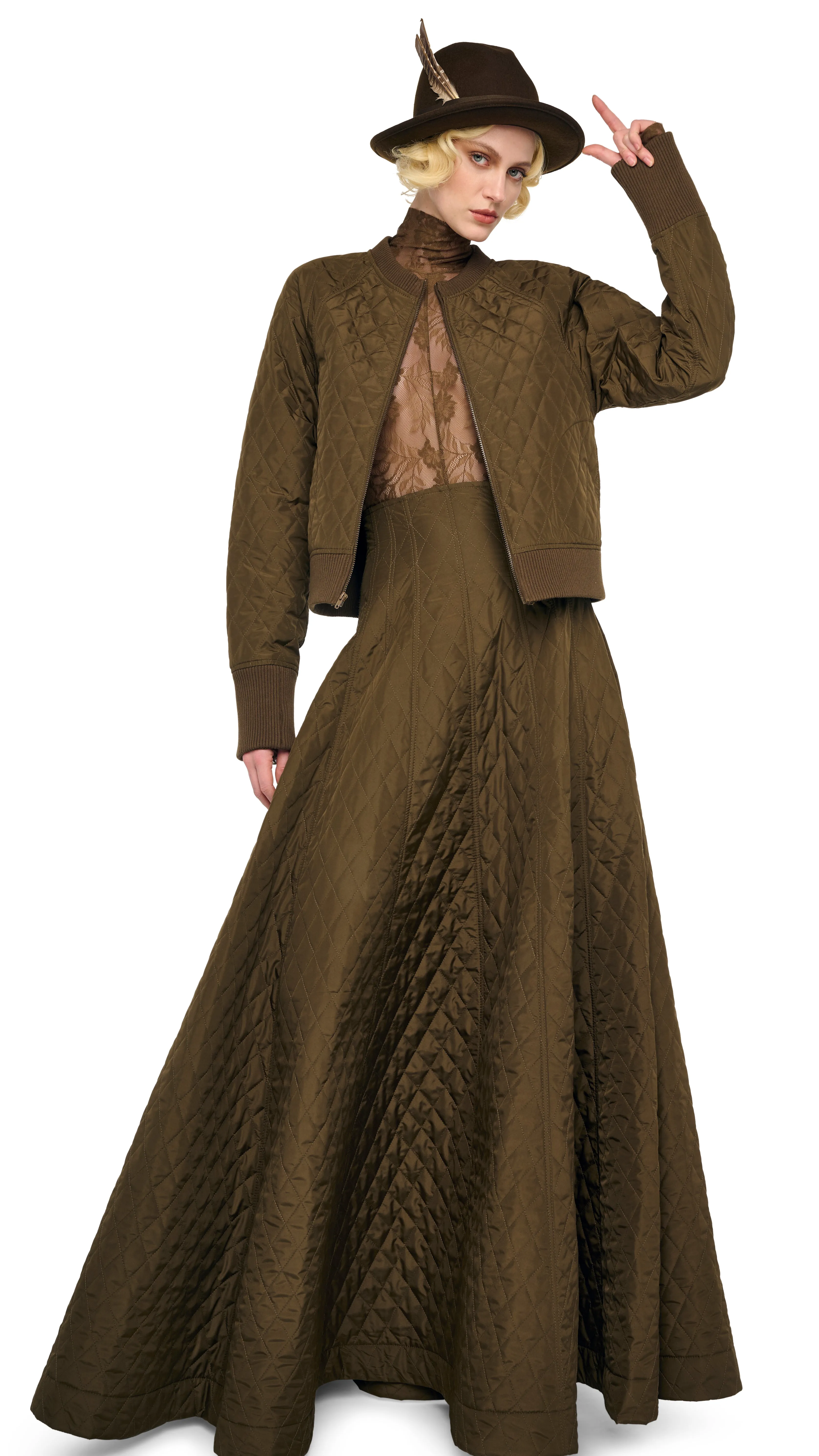 QUILTED SHORT BOMBER JACKET sold by Norma Kamali