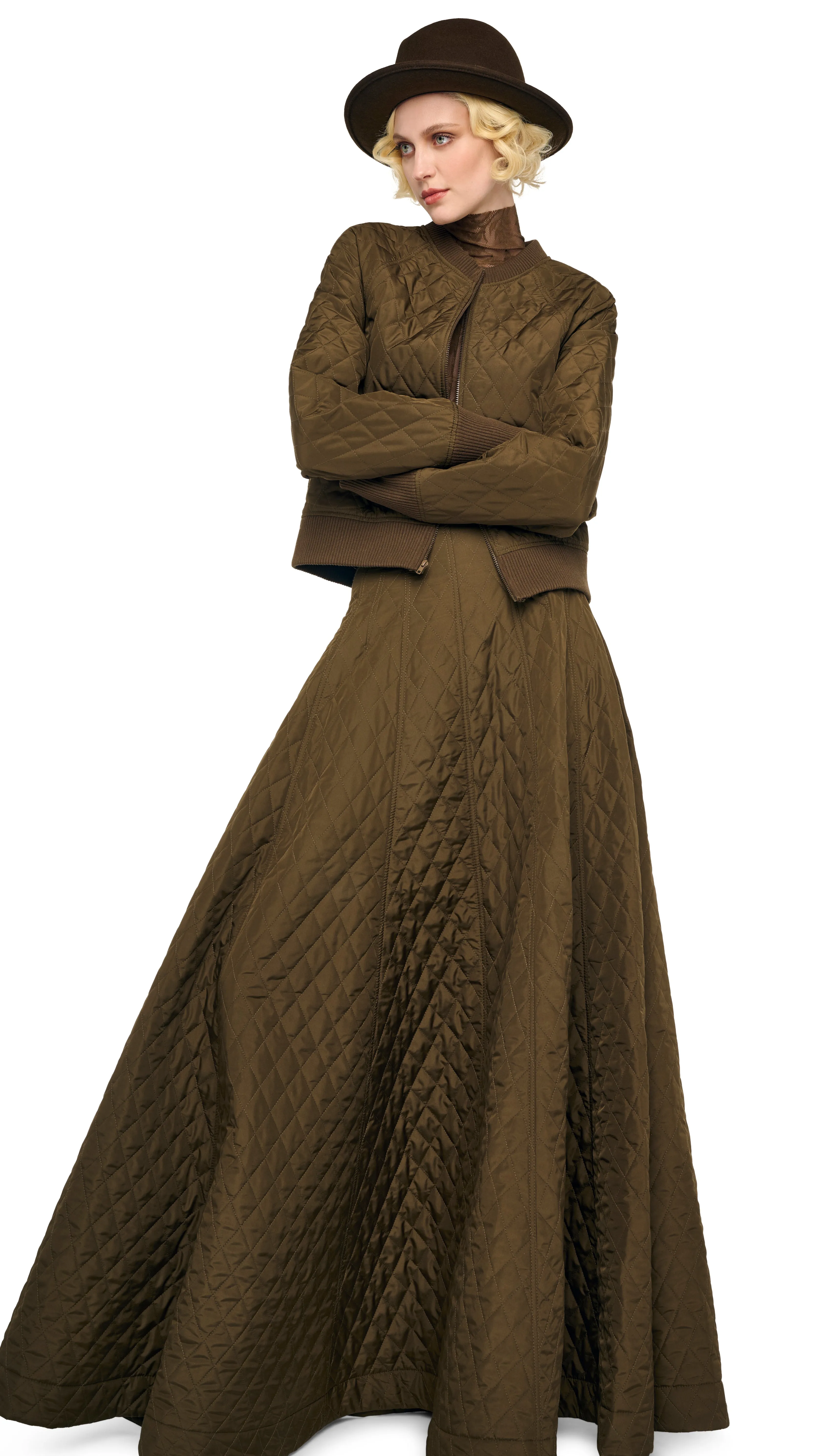 QUILTED SHORT BOMBER JACKET sold by Norma Kamali product image thumbnail 5