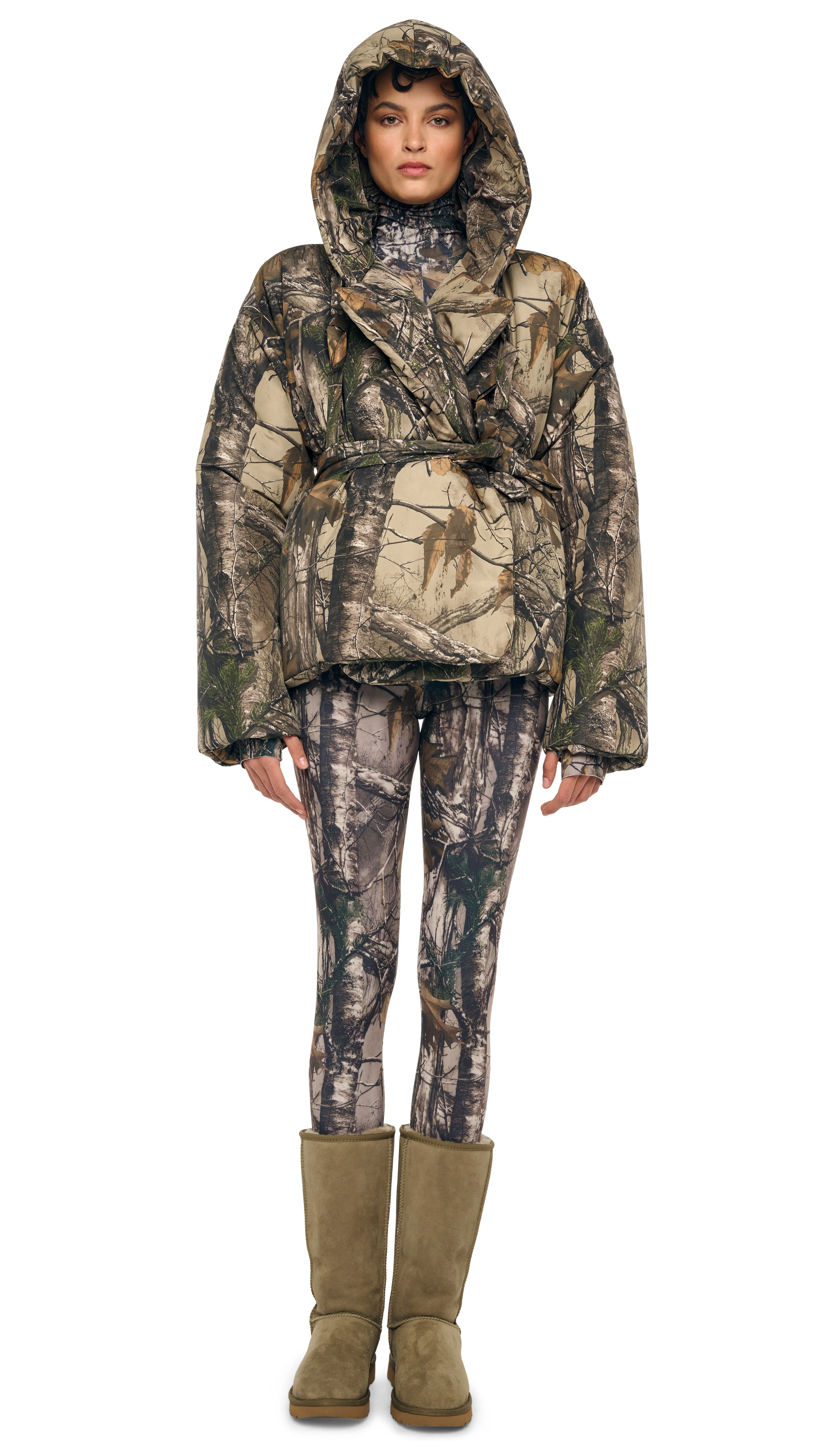 HOODED SLEEPING BAG JACKET W/ DRAWSTRINGS sold by Norma Kamali product image thumbnail 4