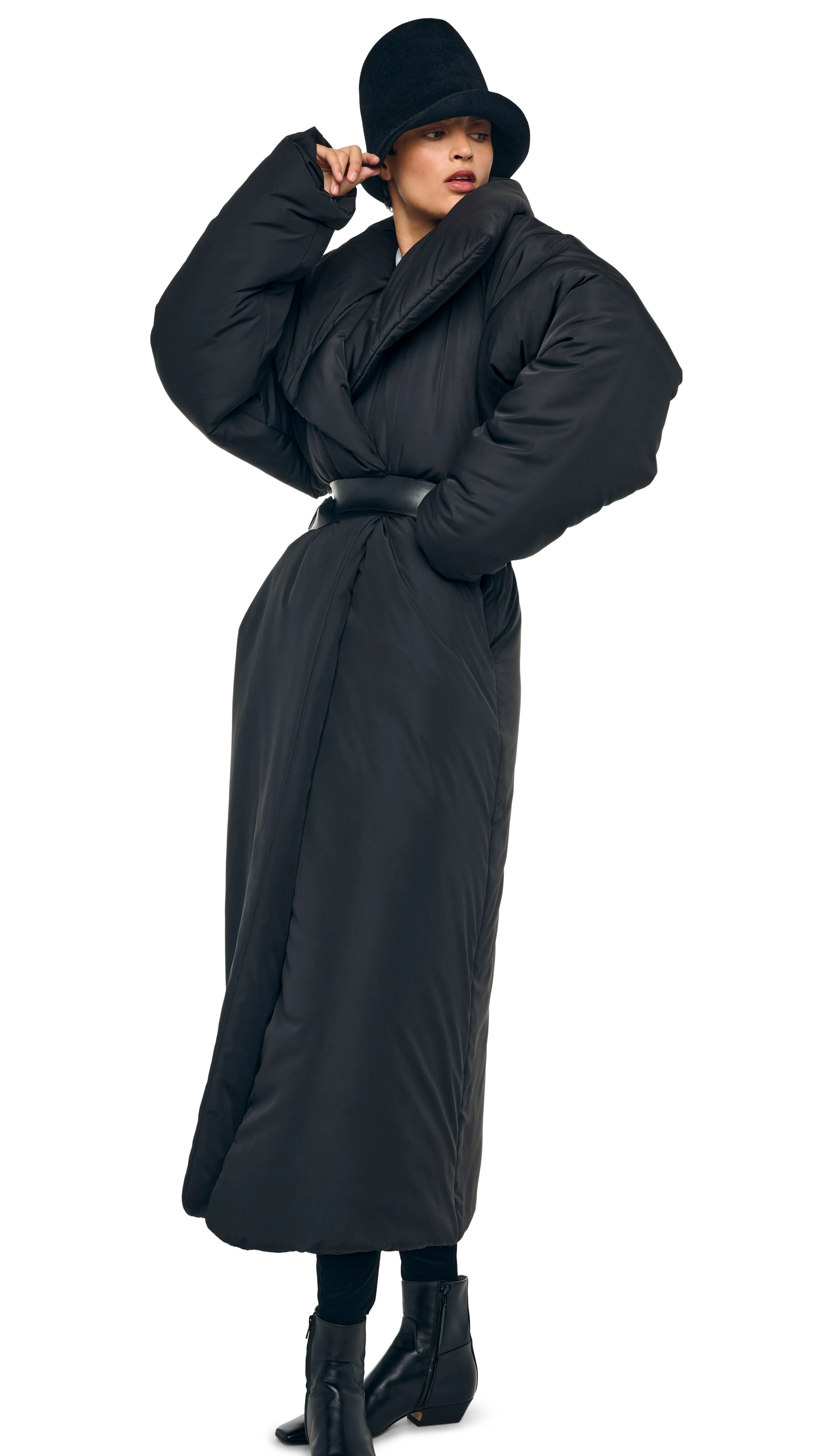 HIGH COLLAR OS BF SLEEPING BAG COAT sold by Norma Kamali product image thumbnail 4