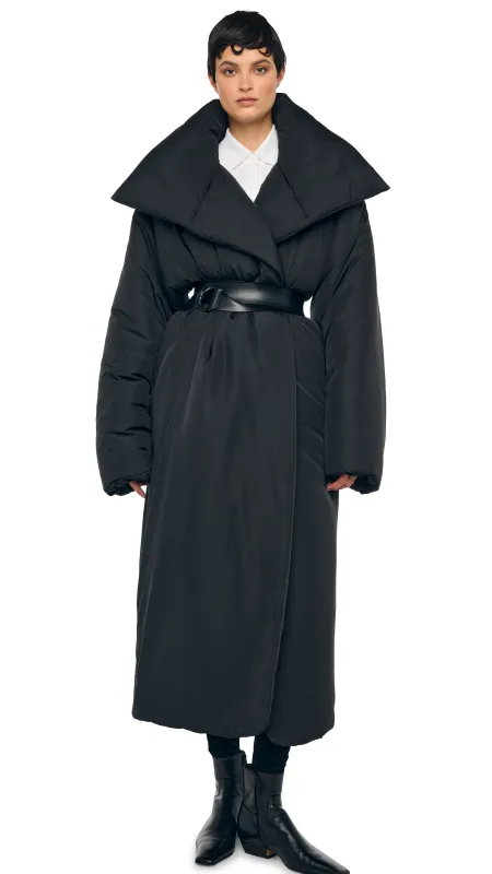 HIGH COLLAR OS BF SLEEPING BAG COAT sold by Norma Kamali