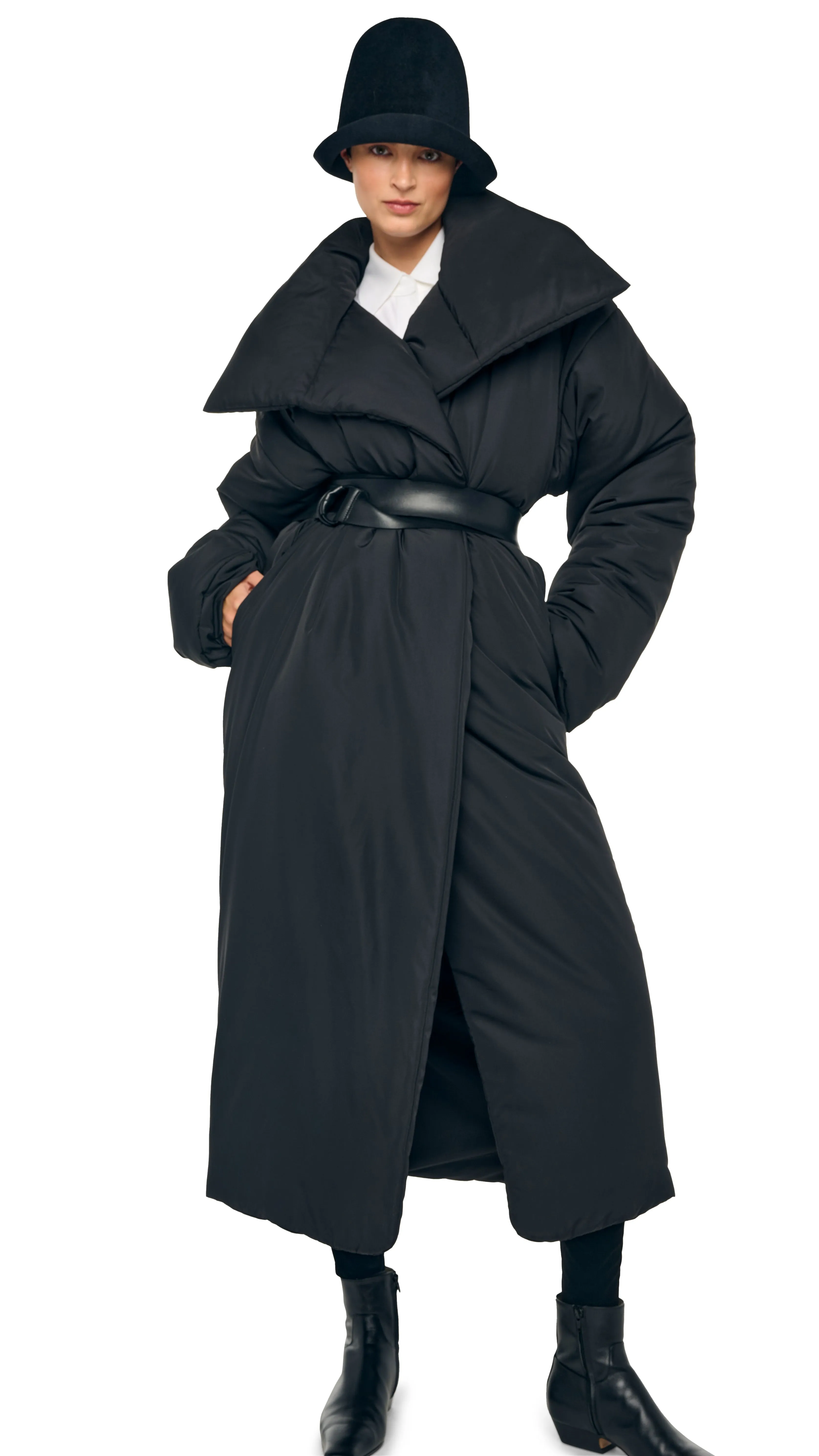 HIGH COLLAR OS BF SLEEPING BAG COAT sold by Norma Kamali product image thumbnail 2