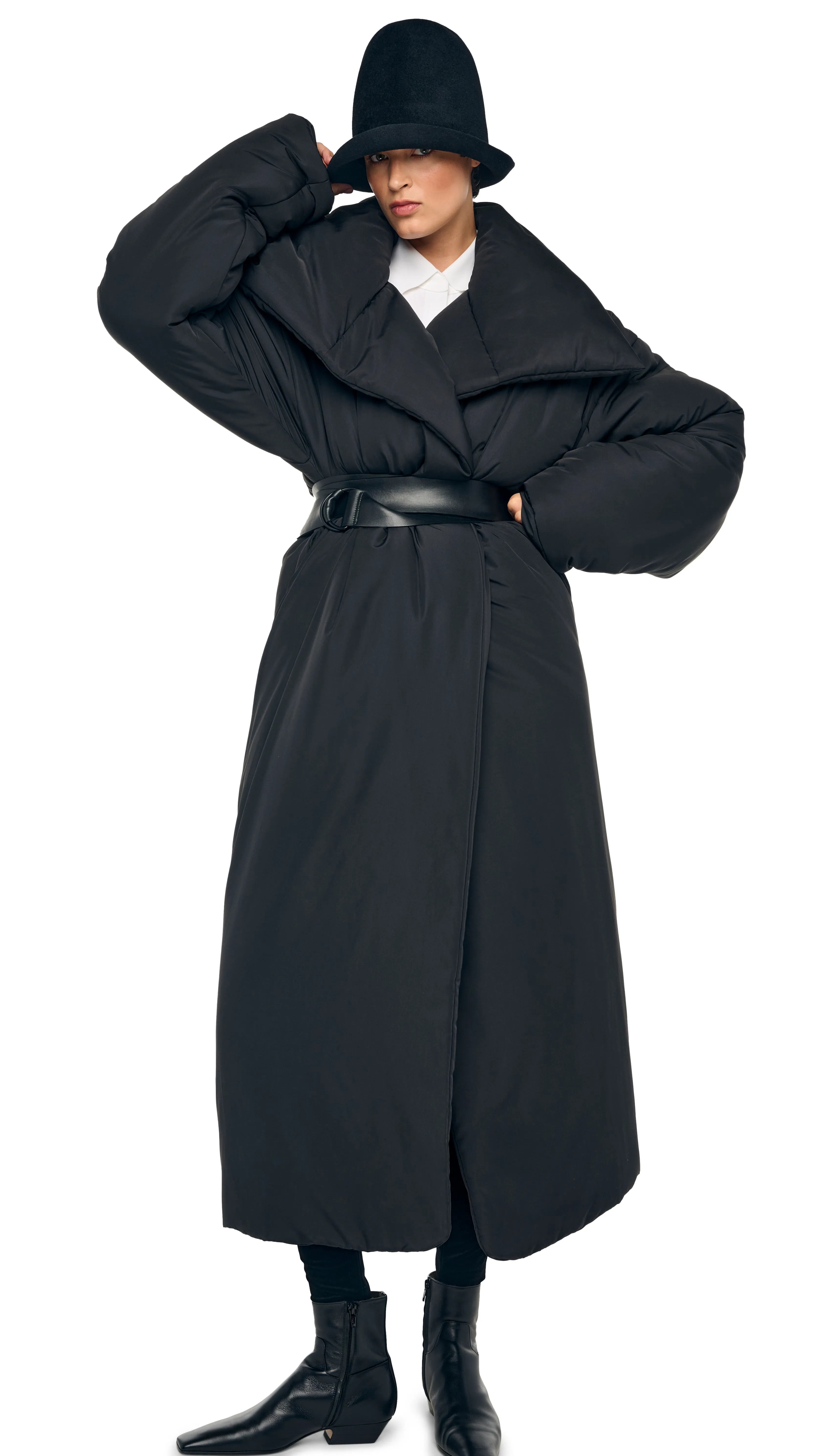 HIGH COLLAR OS BF SLEEPING BAG COAT sold by Norma Kamali product image thumbnail 3