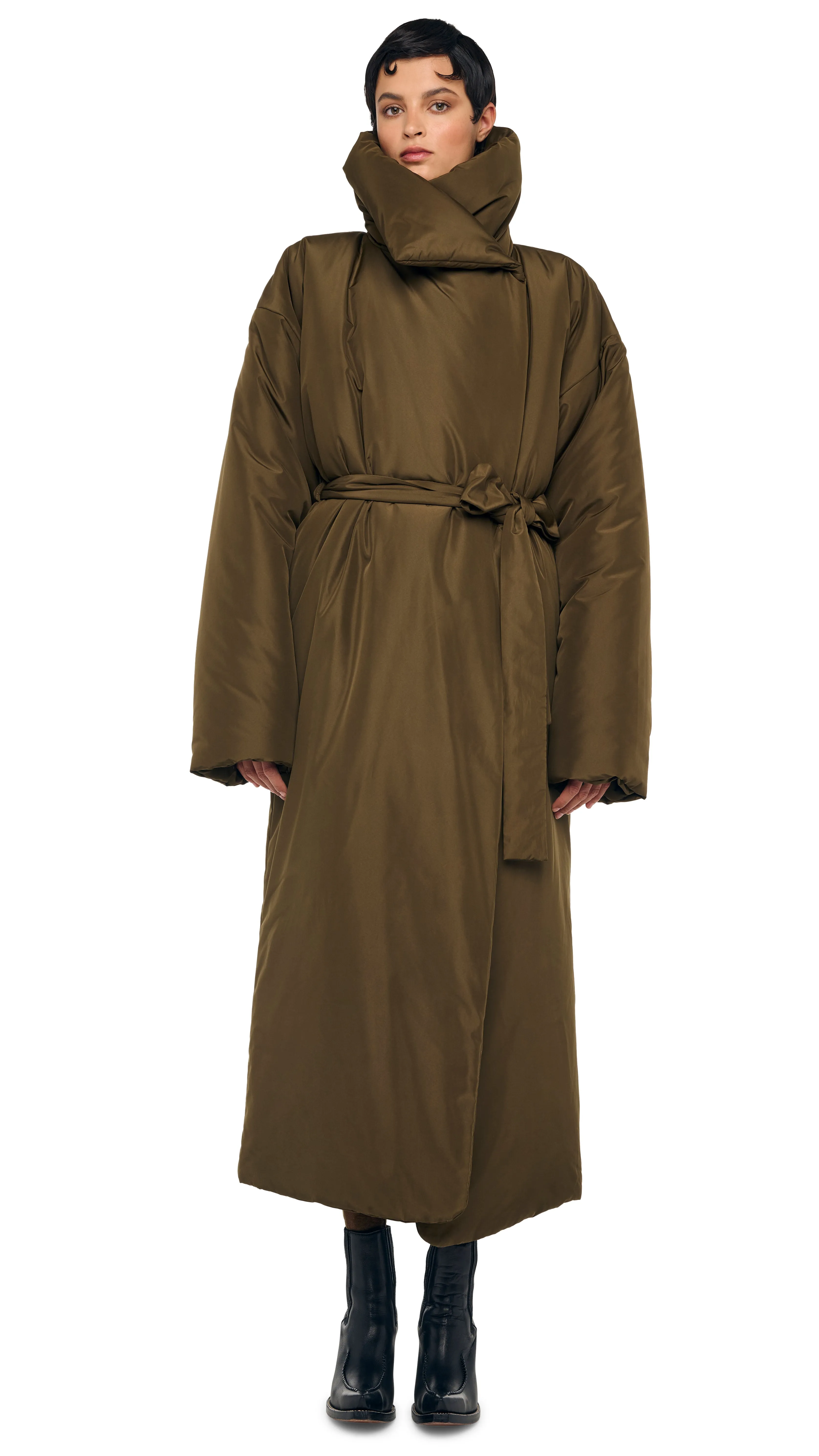 HIGH COLLAR SLEEPING BAG COAT LONG sold by Norma Kamali