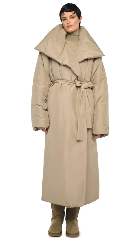 HIGH COLLAR SLEEPING BAG COAT LONG sold by Norma Kamali