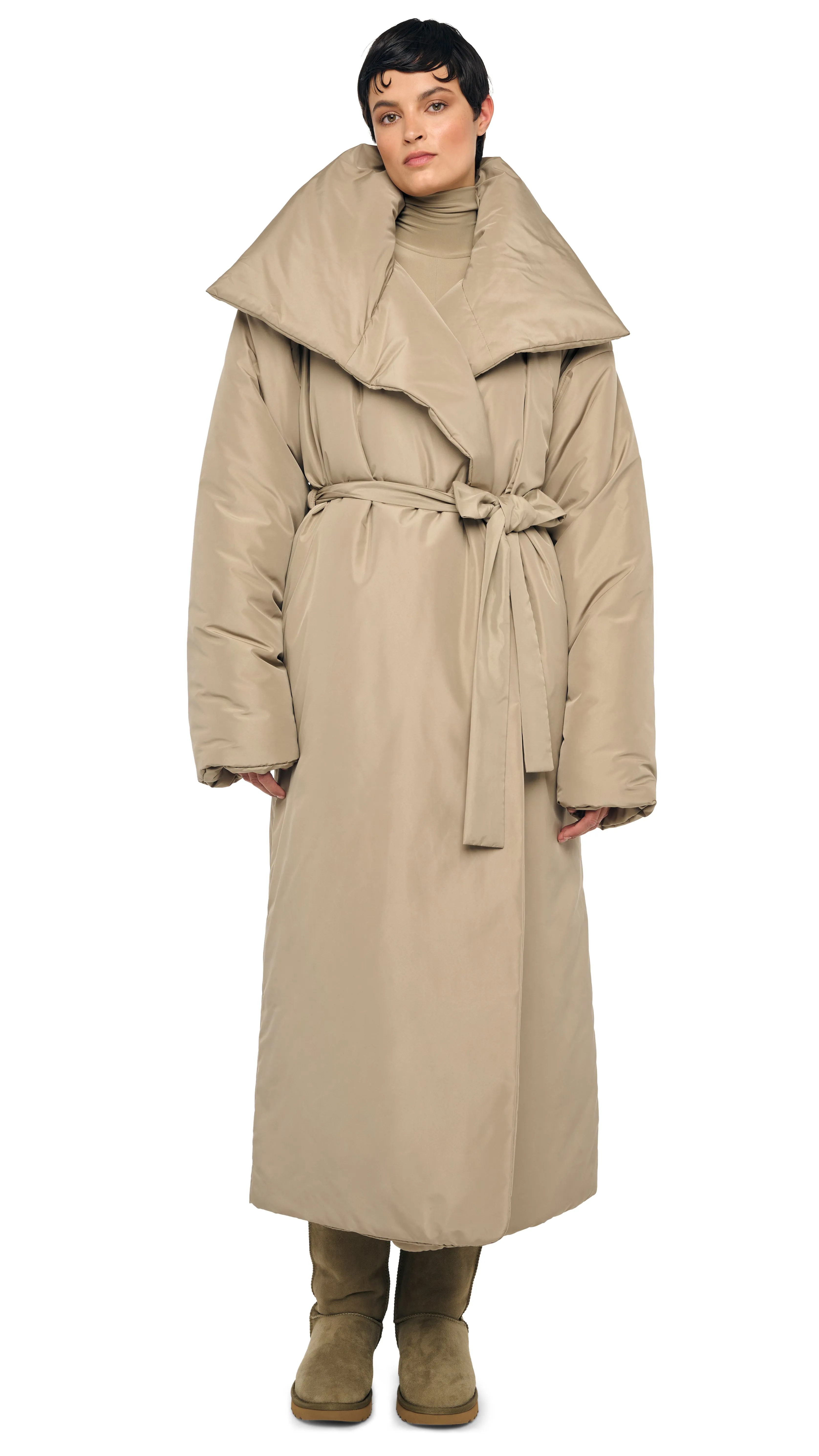 HIGH COLLAR SLEEPING BAG COAT LONG sold by Norma Kamali