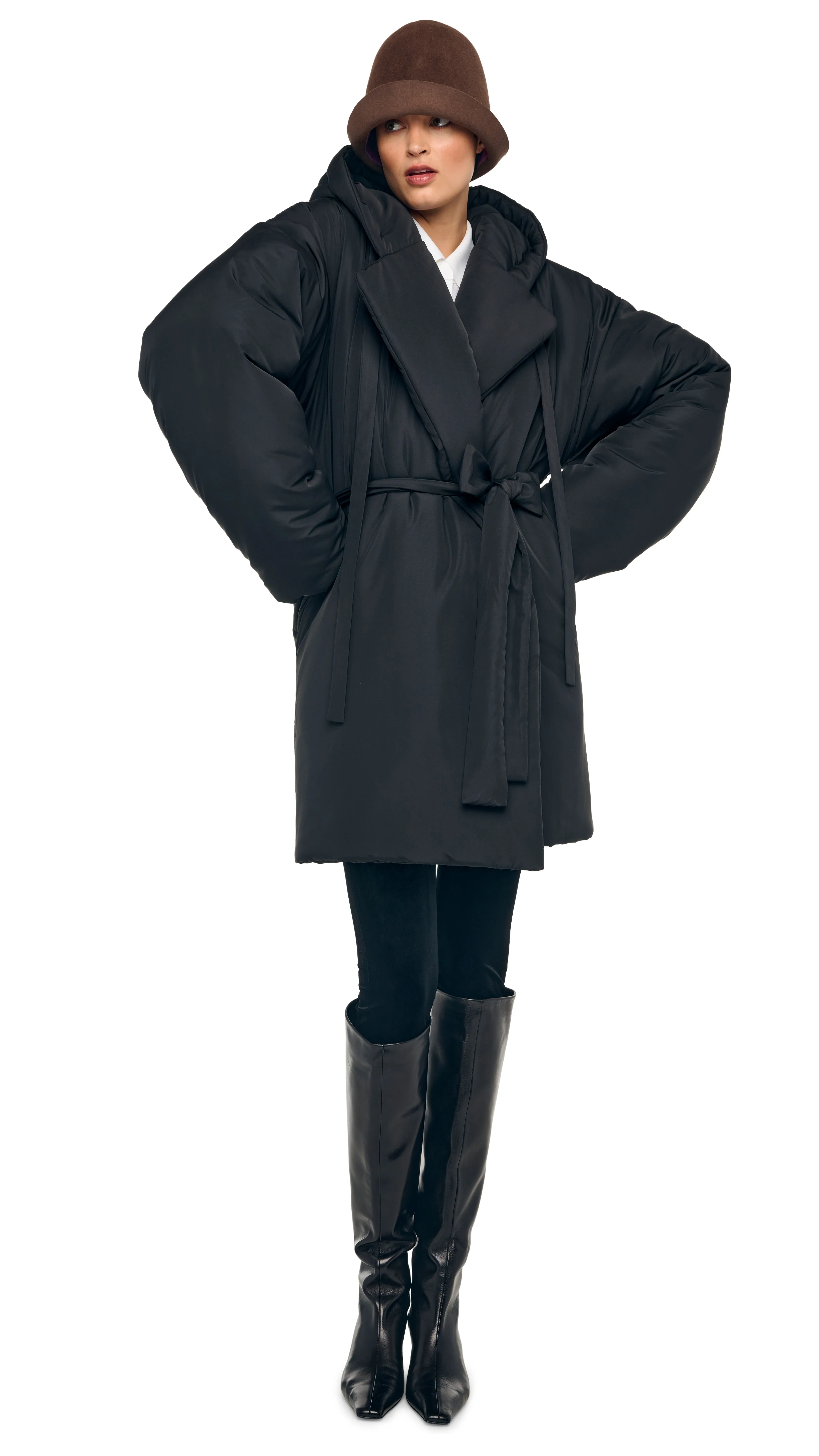 HOODED SLEEPING BAG COAT TO KNEE sold by Norma Kamali product image thumbnail 5